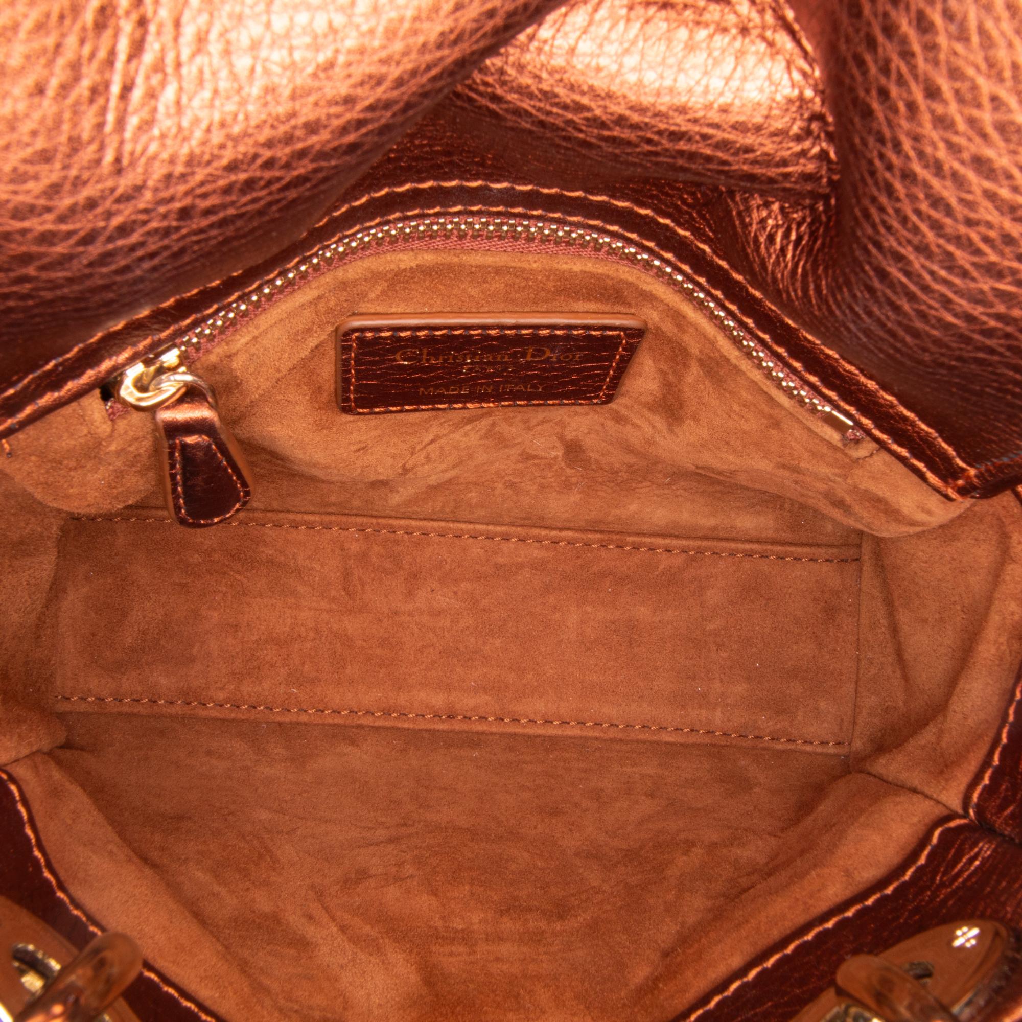 Dior Mini Metallic Calfskin Cannage Lady Dior