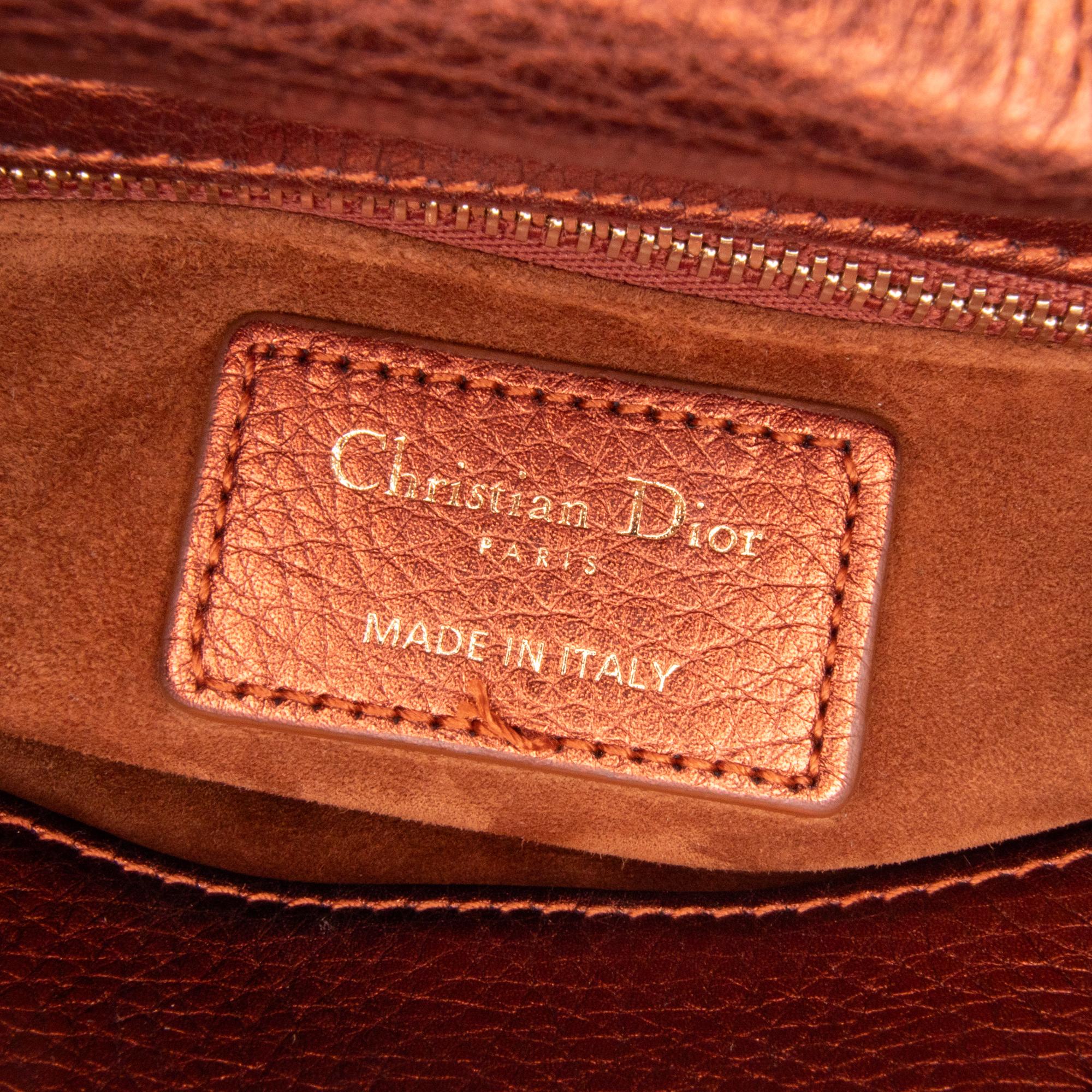 Dior Mini Metallic Calfskin Cannage Lady Dior