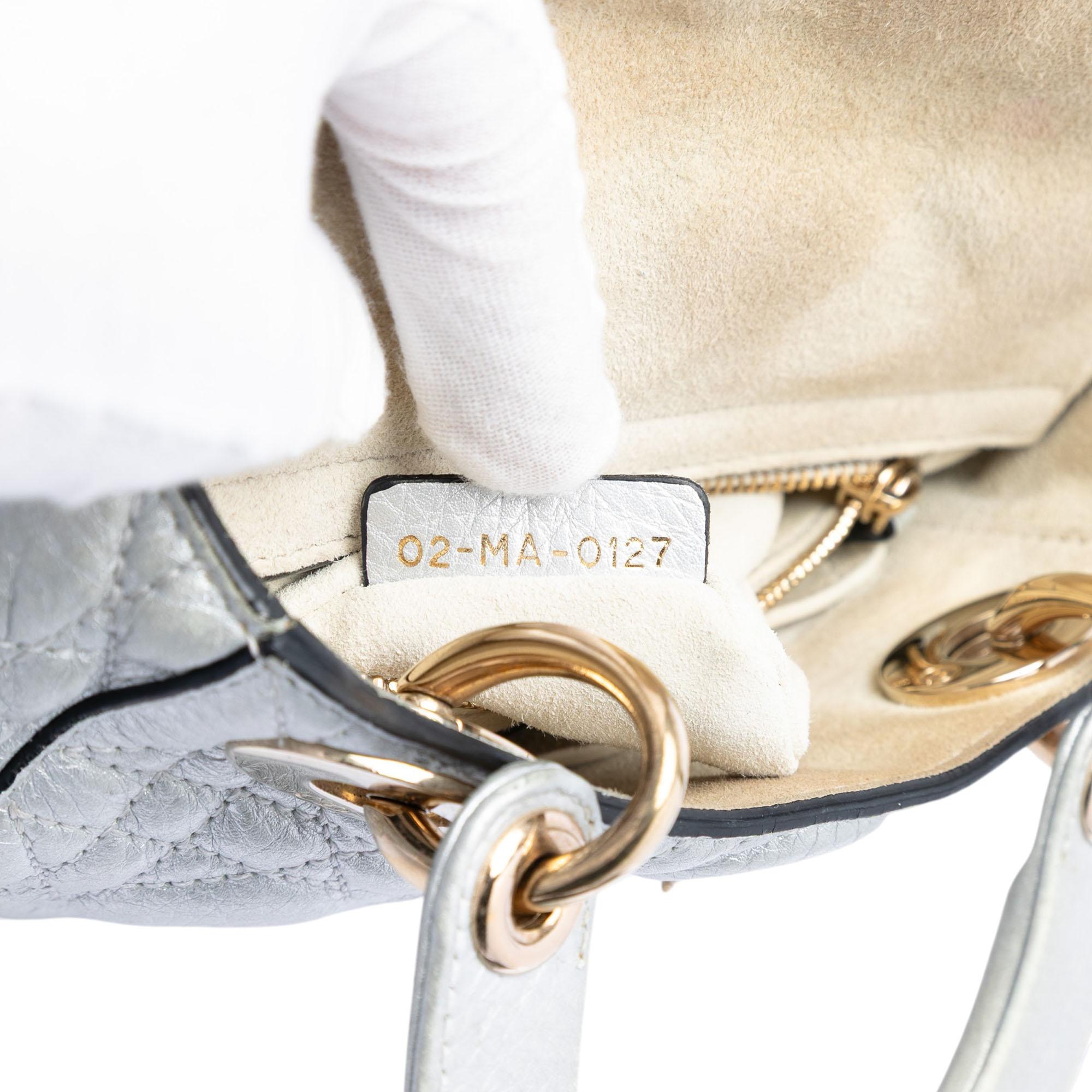 Dior Mini Metallic Calfskin Cannage Supple Lady Dior