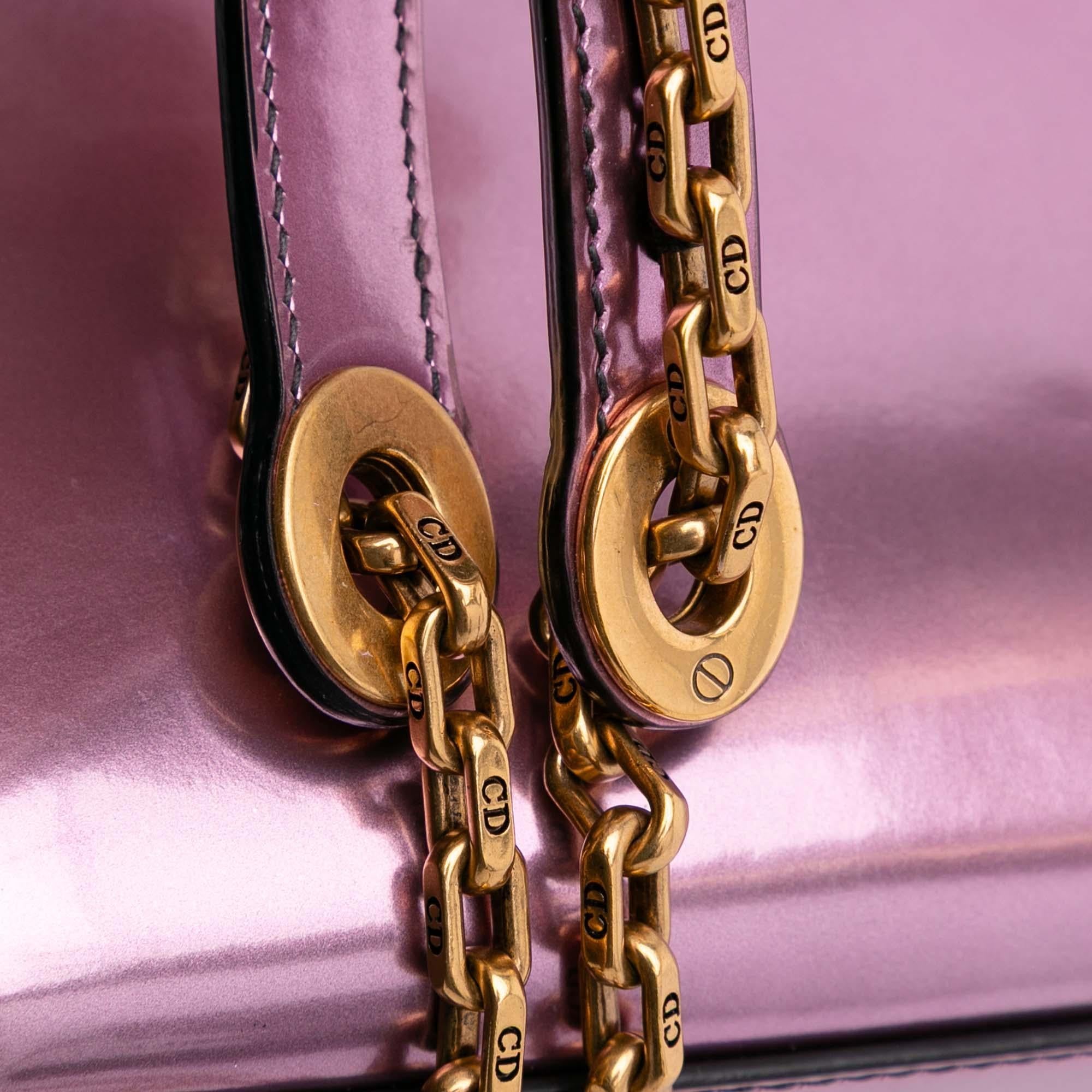 Dior Mini Metallic Glazed Calfskin Lady Dior