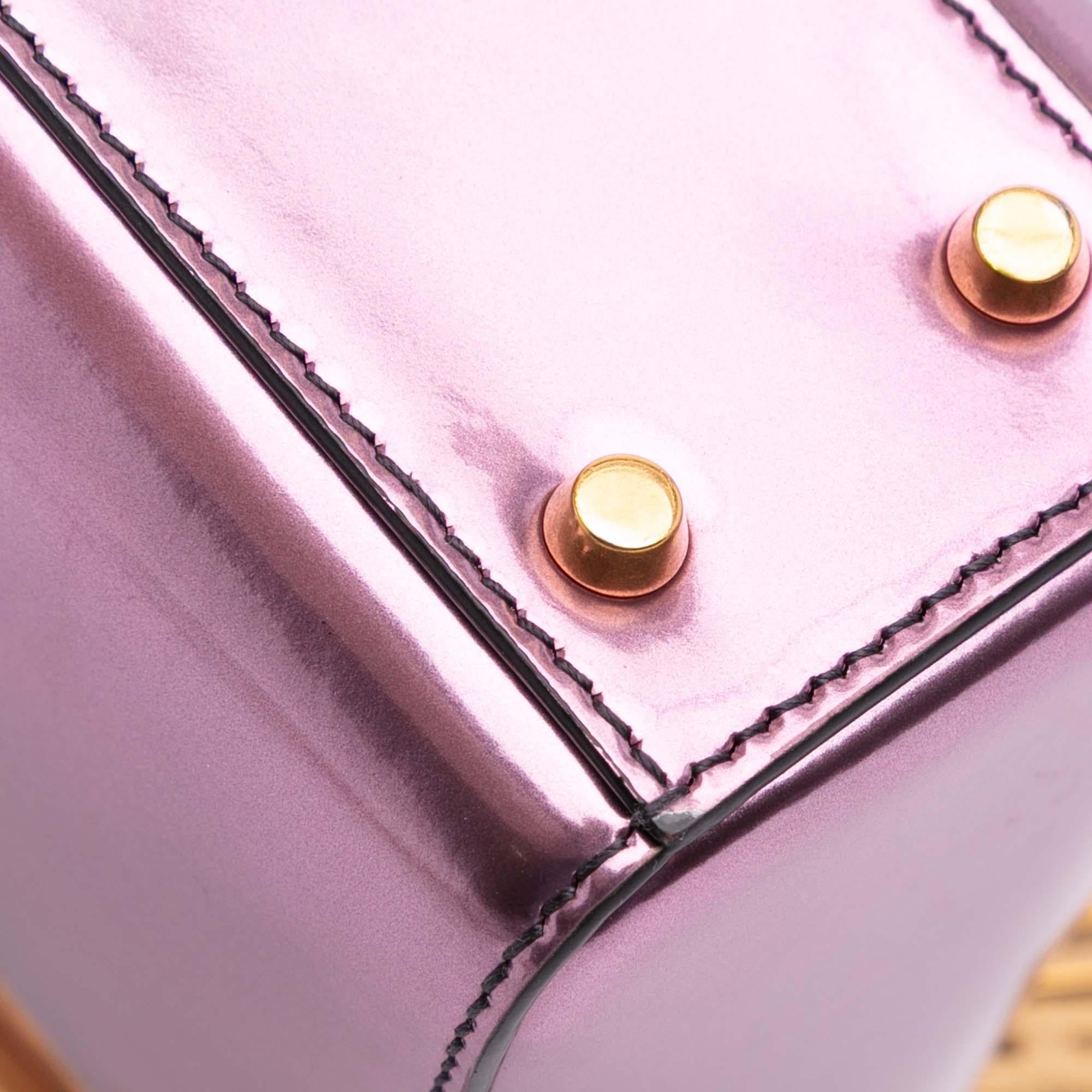 Dior Mini Metallic Glazed Calfskin Lady Dior