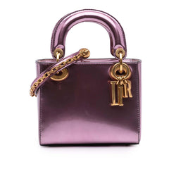 Dior Mini Metallic Glazed Calfskin Lady Dior