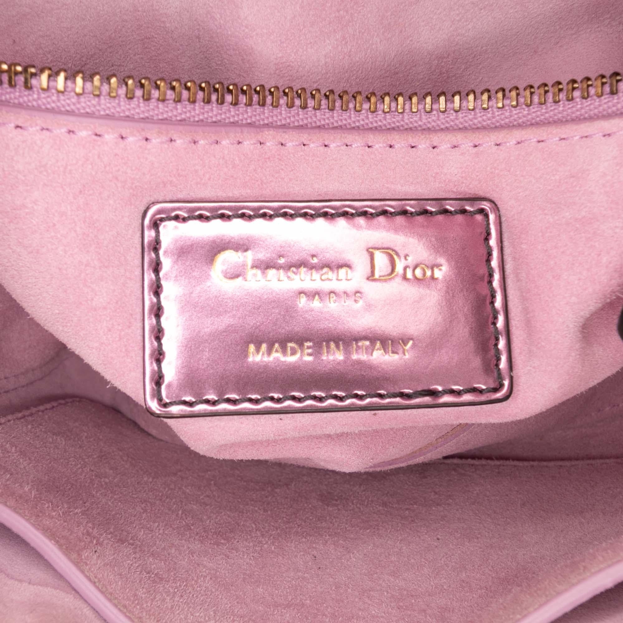 Dior Mini Metallic Glazed Calfskin Lady Dior