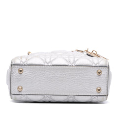 Dior Mini Metallic Grained Calfskin Cannage Lady Dior