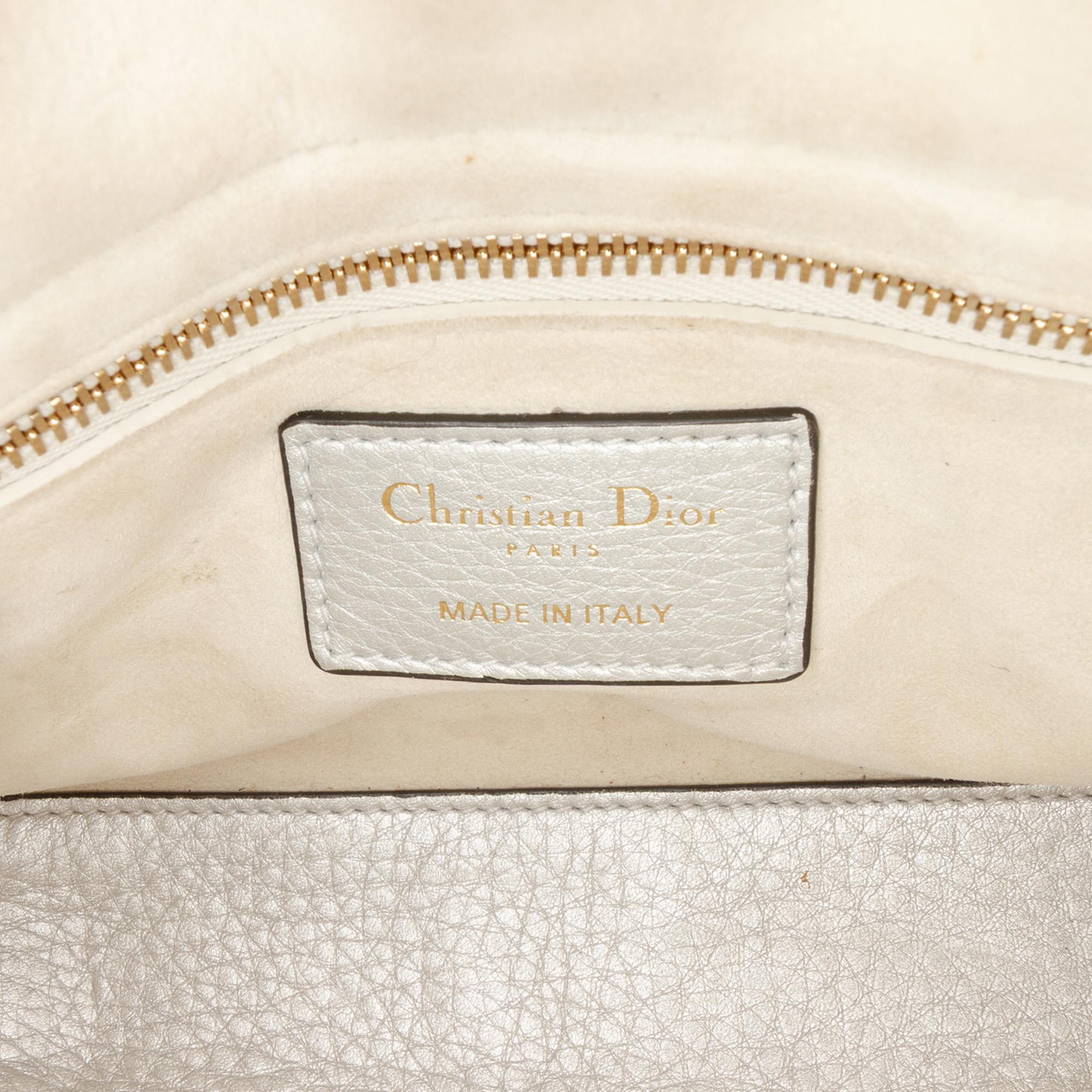 Dior Mini Metallic Grained Calfskin Cannage Lady Dior