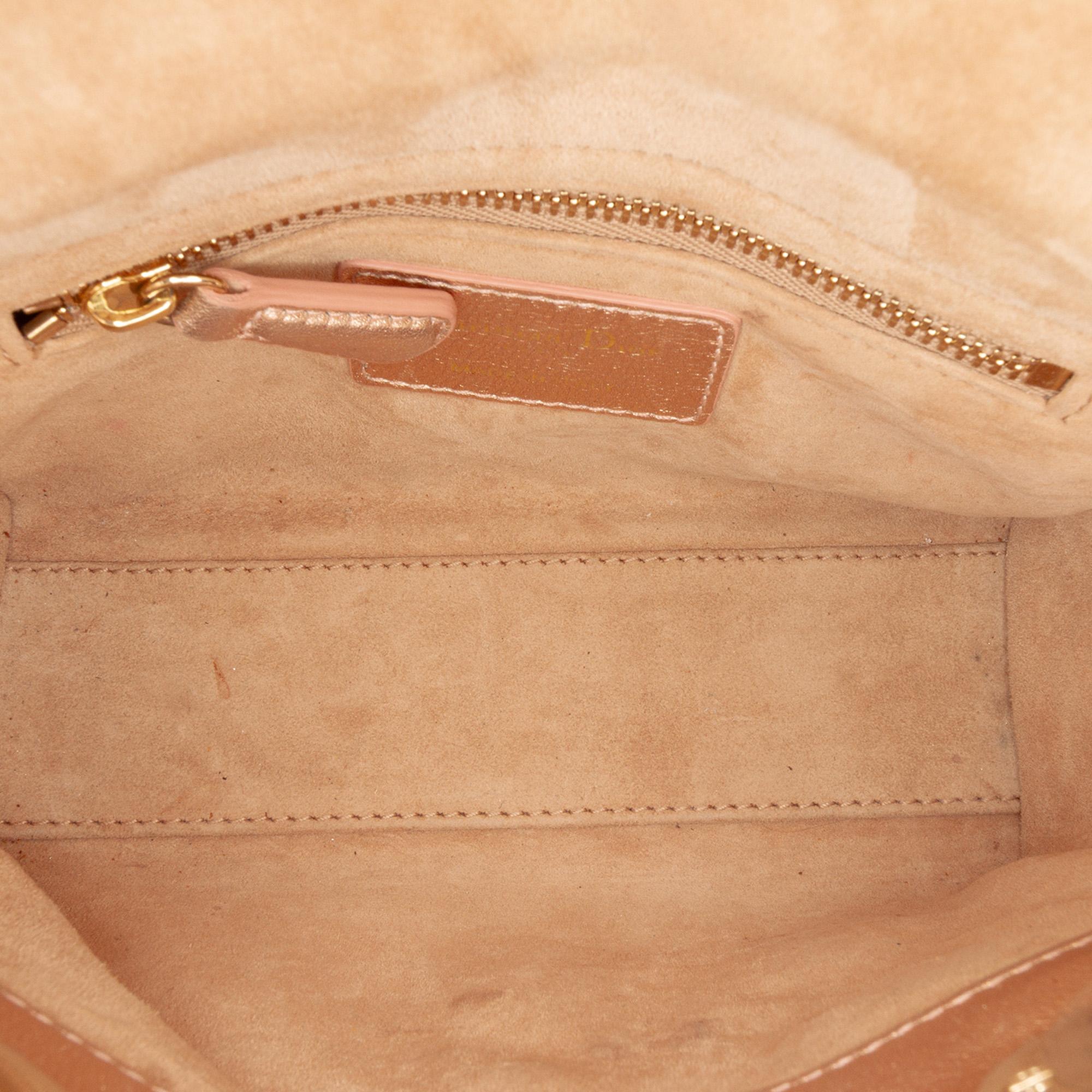 Dior Mini Metallic Lambskin Cannage Lady Dior