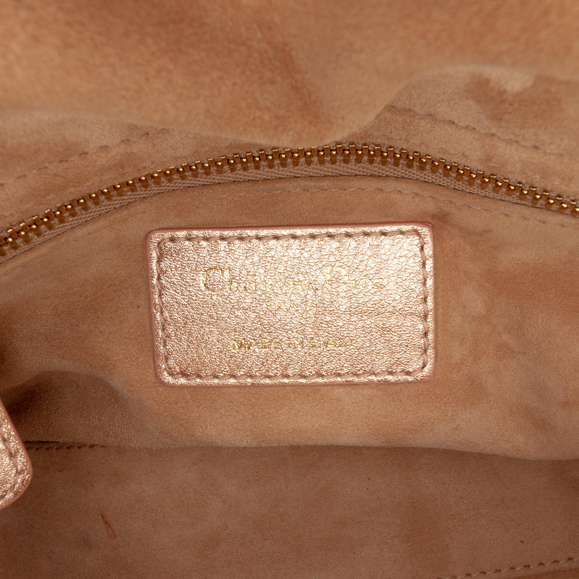 Dior Mini Metallic Lambskin Cannage Lady Dior