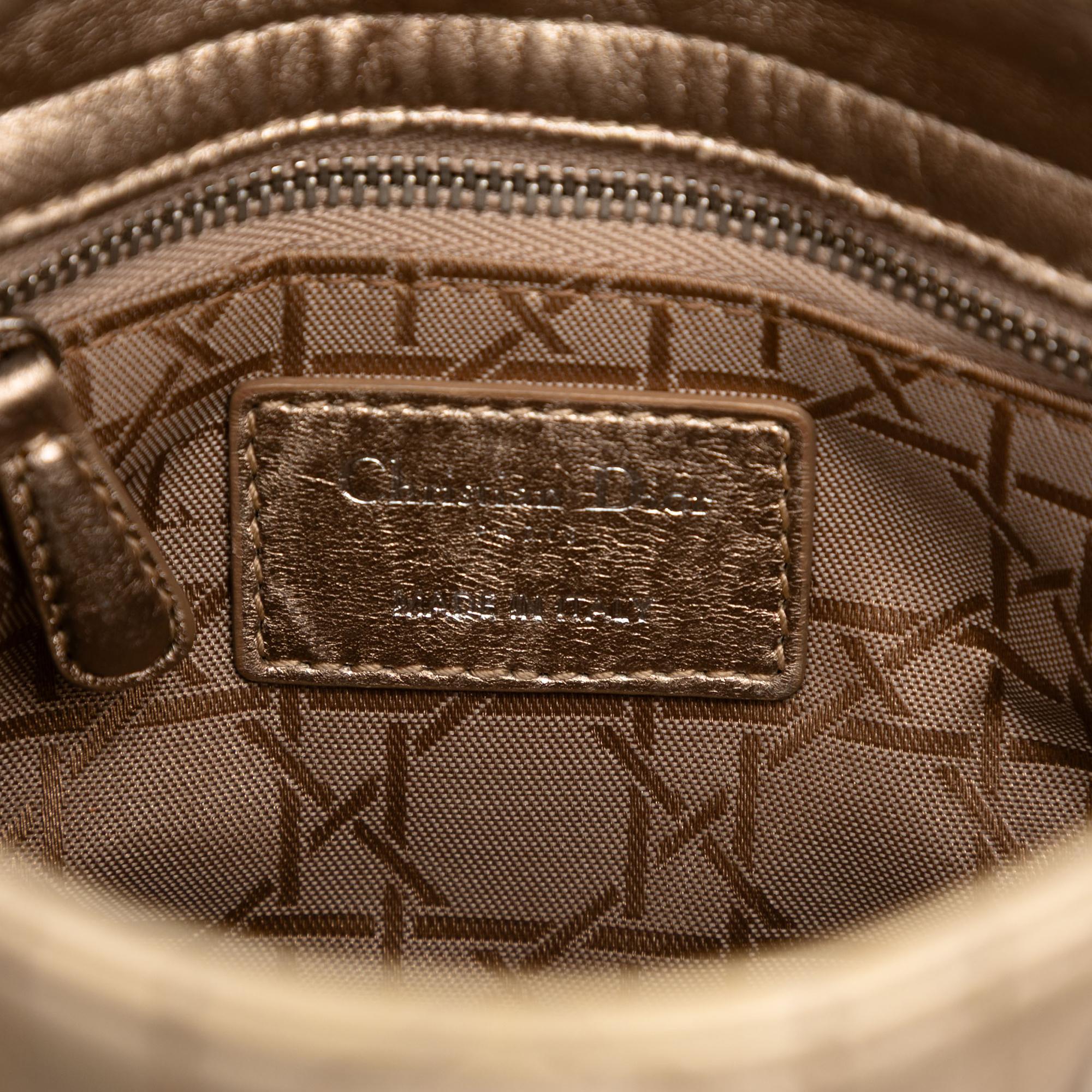 Dior Mini Metallic Lambskin Cannage Lady Dior