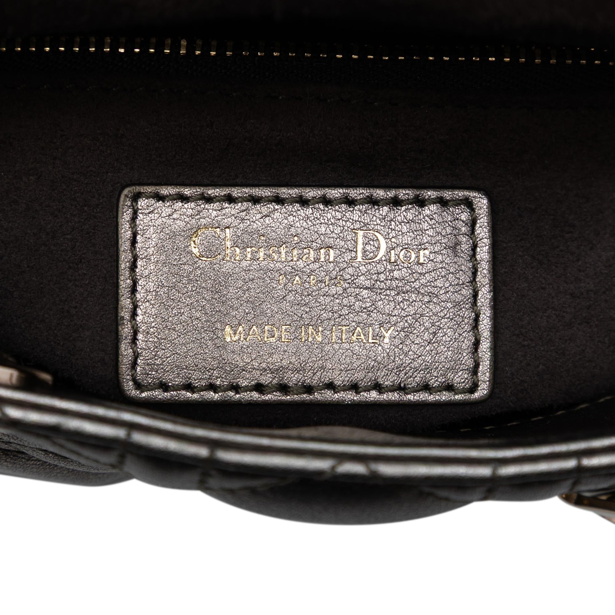 Dior Mini Metallic Lambskin Cannage Lady Dior