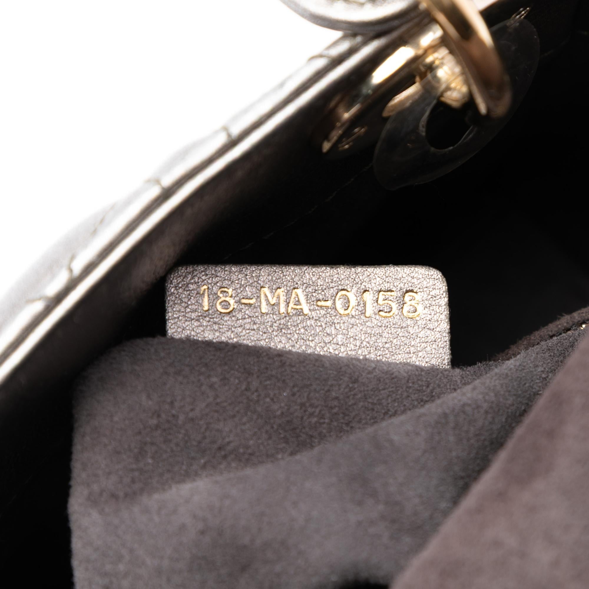 Dior Mini Metallic Lambskin Cannage Lady Dior