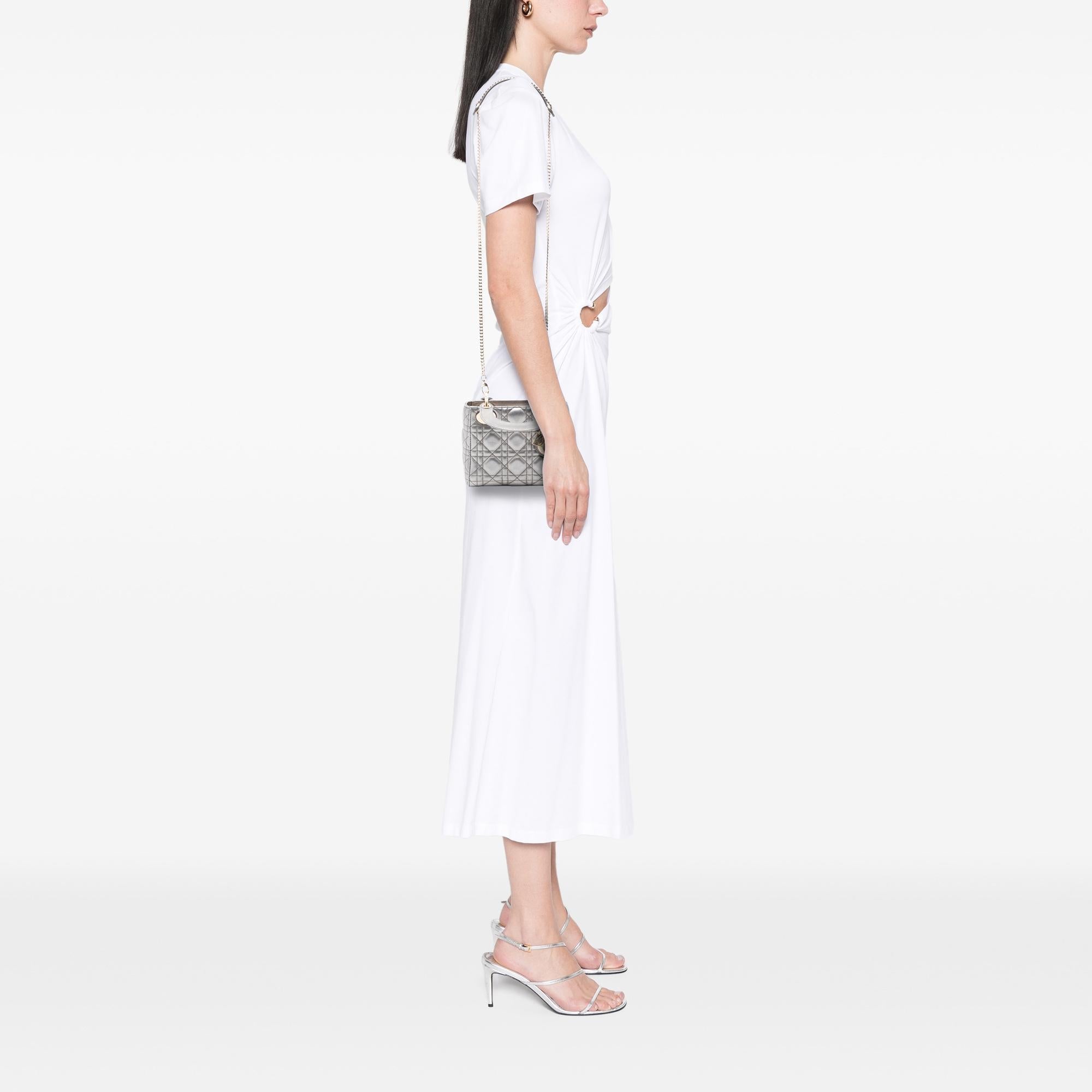 Dior Mini Metallic Lambskin Cannage Lady Dior