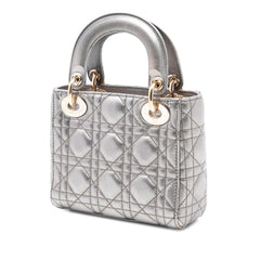 Dior Mini Metallic Lambskin Cannage Lady Dior