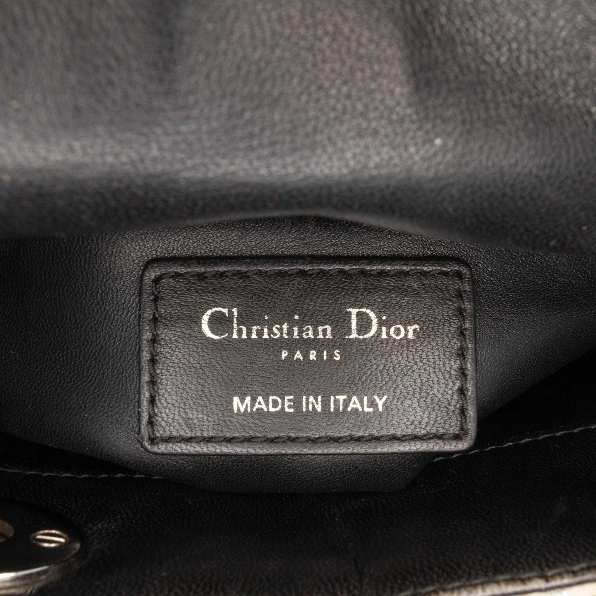Dior Mini Metallic Leather Woven Tweed Lady Dior