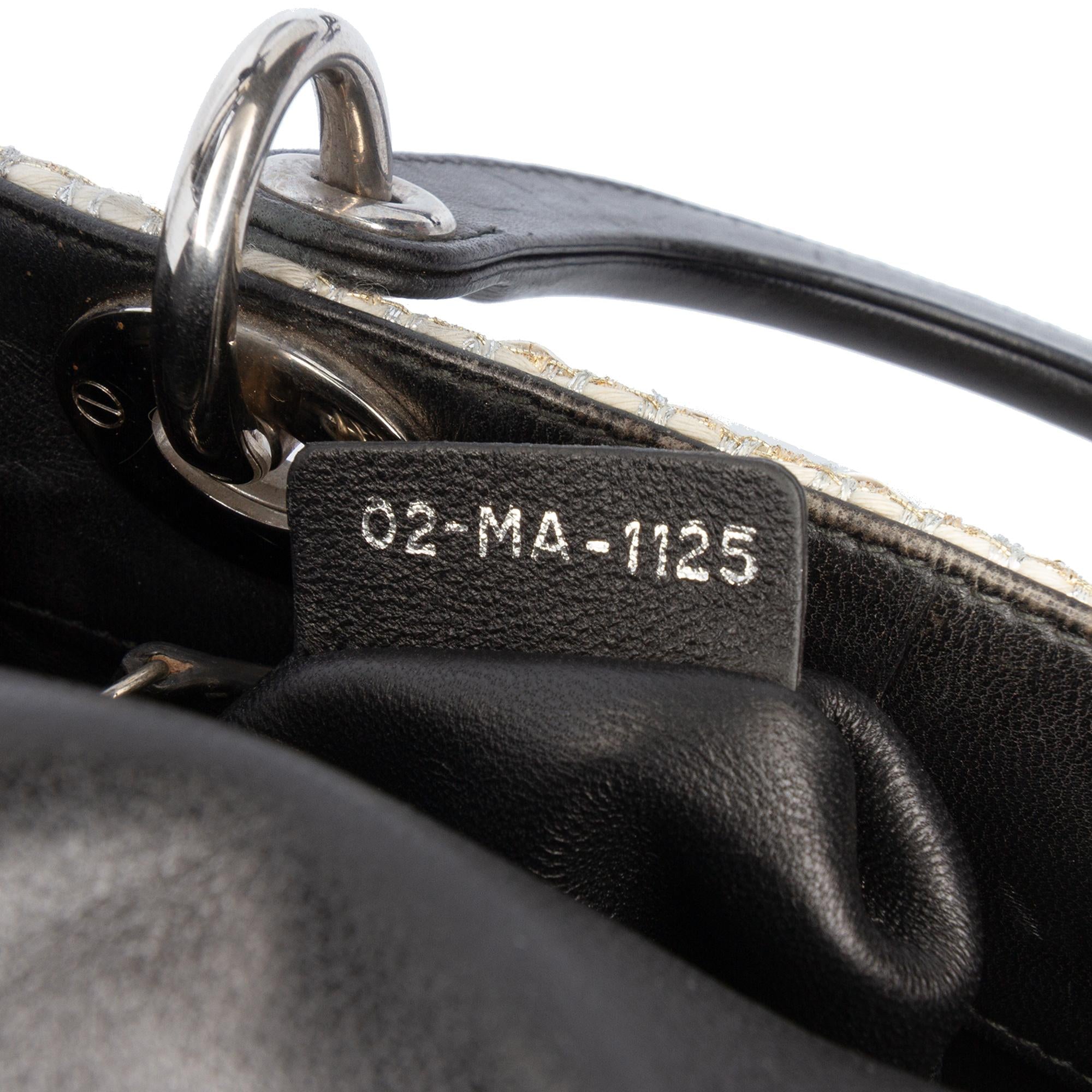 Dior Mini Metallic Leather Woven Tweed Lady Dior