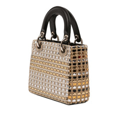 Dior Mini Metallic Leather Woven Tweed Lady Dior