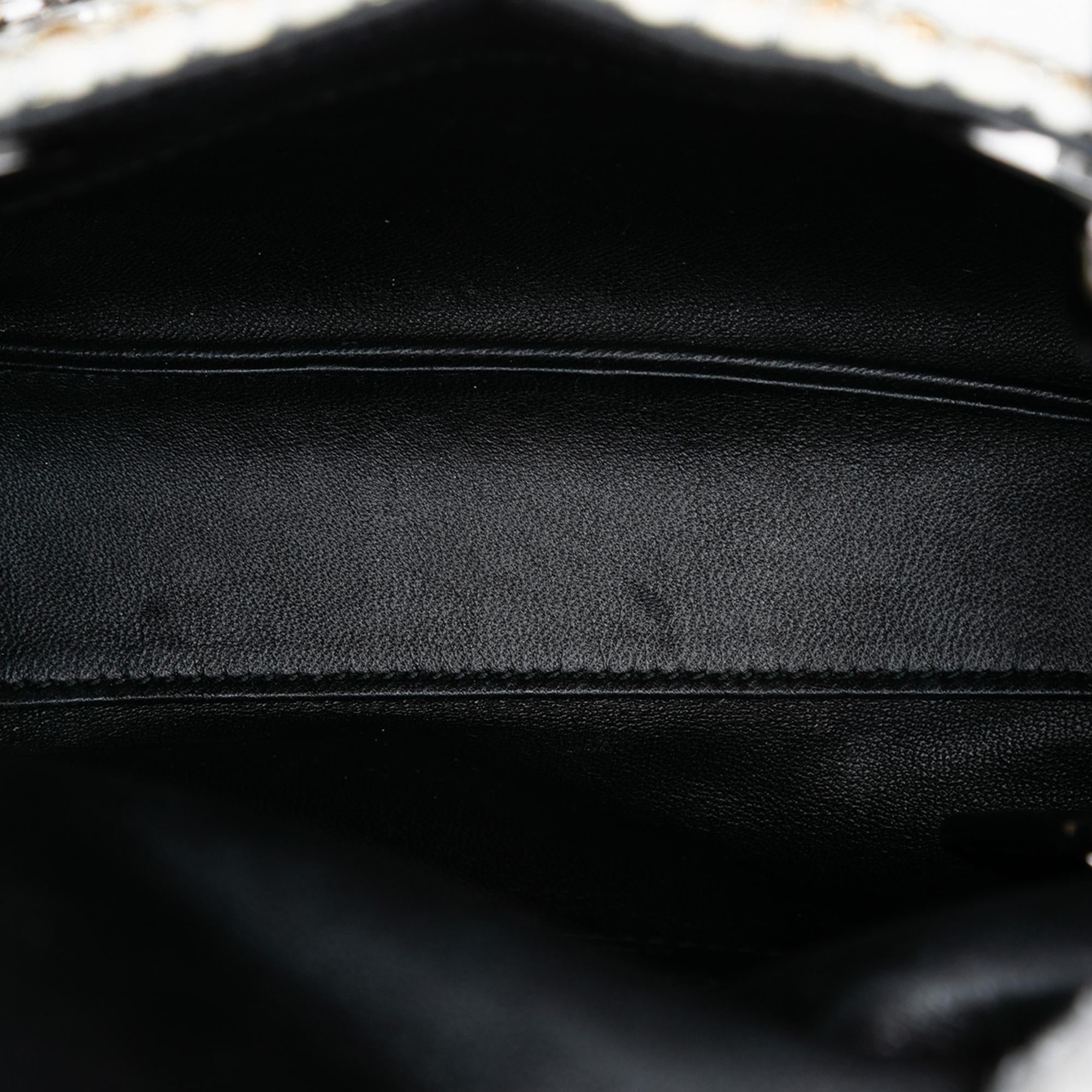 Dior Mini Metallic Leather Woven Tweed Lady Dior