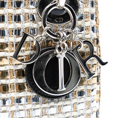 Dior Mini Metallic Leather Woven Tweed Lady Dior