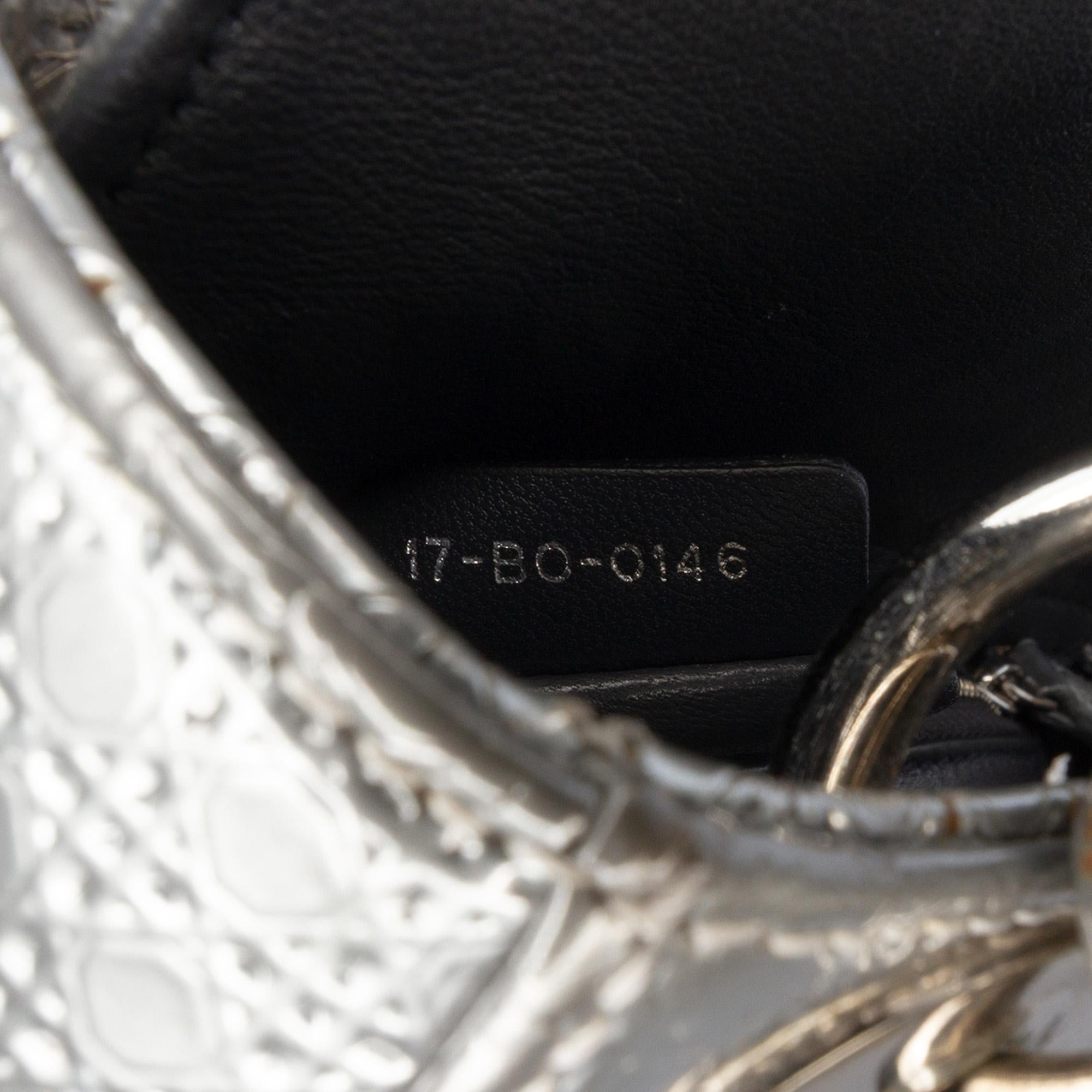 Dior Mini Metallic Patent Microcannage Lady Dior