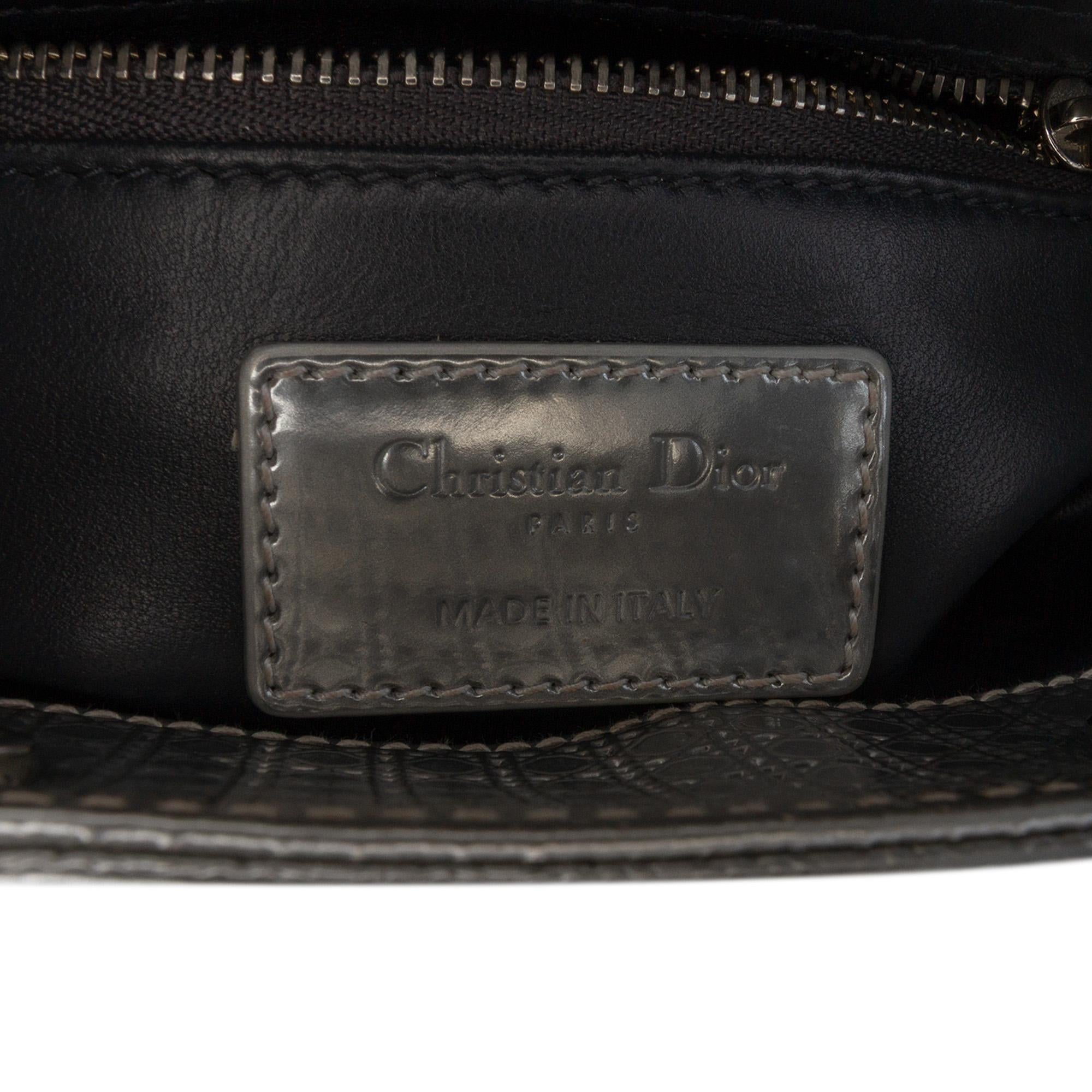 Dior Mini Metallic Patent Microcannage Lady Dior