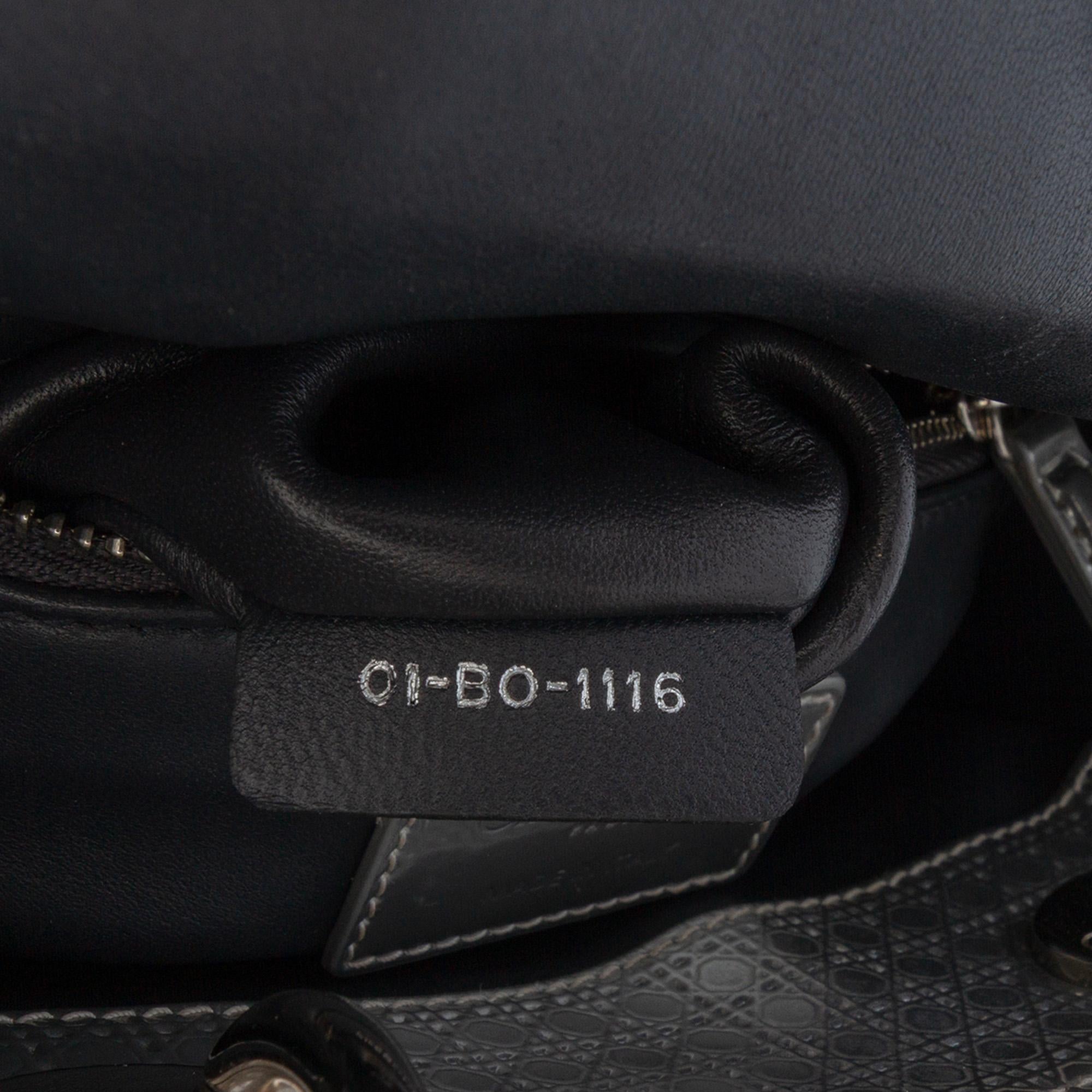 Dior Mini Metallic Patent Microcannage Lady Dior