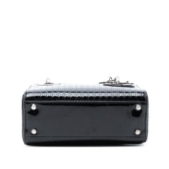 Dior Mini Metallic Patent Microcannage Lady Dior