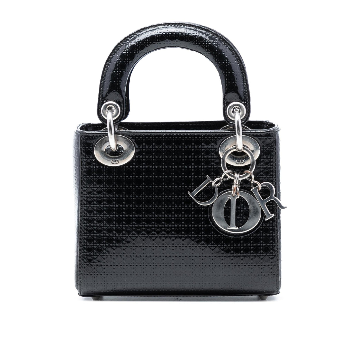 Dior Mini Metallic Patent Microcannage Lady Dior