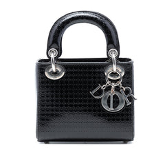 Dior Mini Metallic Patent Microcannage Lady Dior
