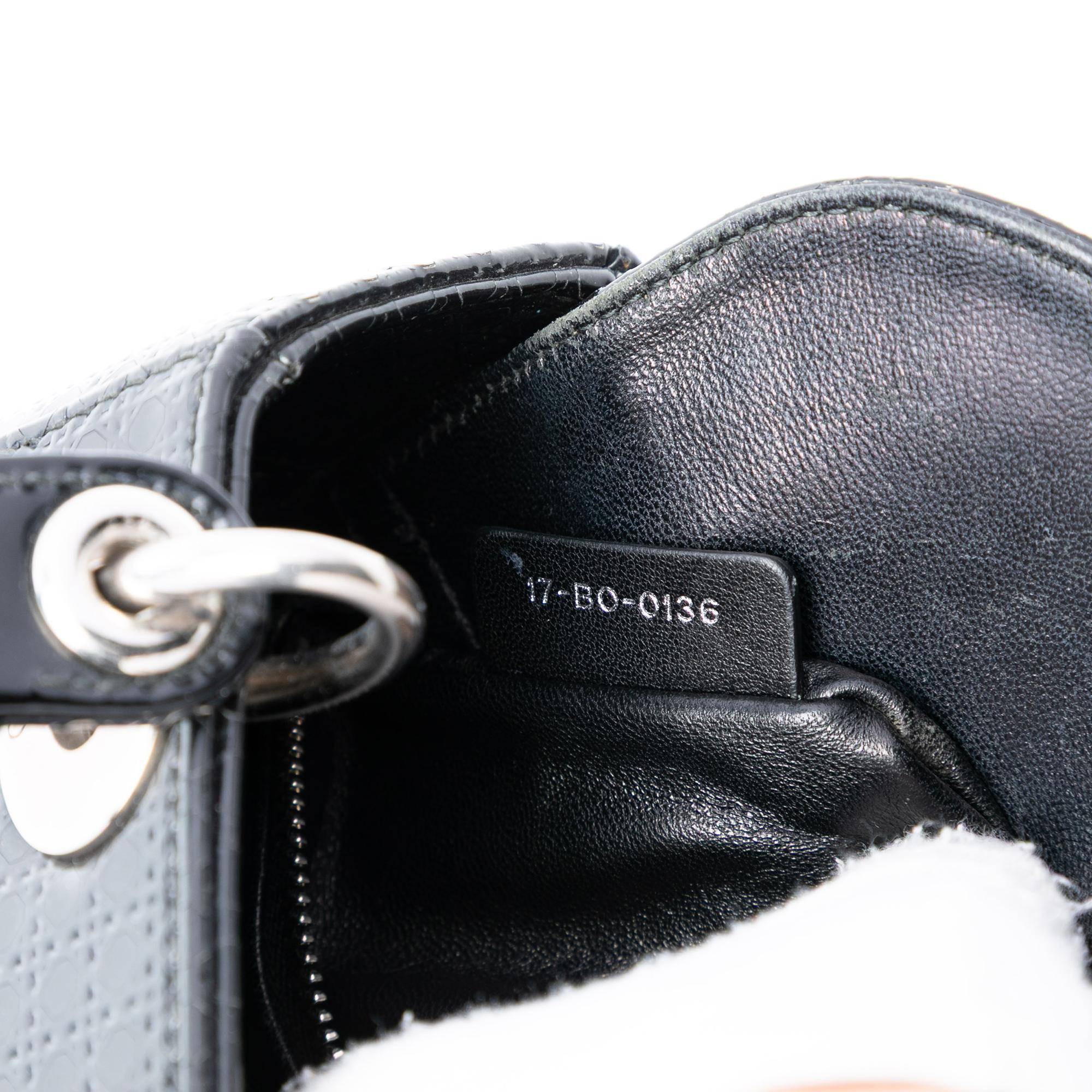 Dior Mini Metallic Patent Microcannage Lady Dior