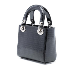 Dior Mini Metallic Patent Microcannage Lady Dior