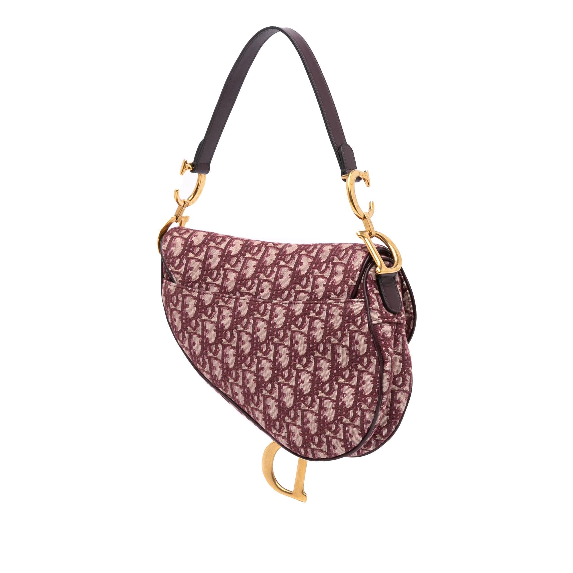 Dior Mini Oblique Canvas Saddle Bag