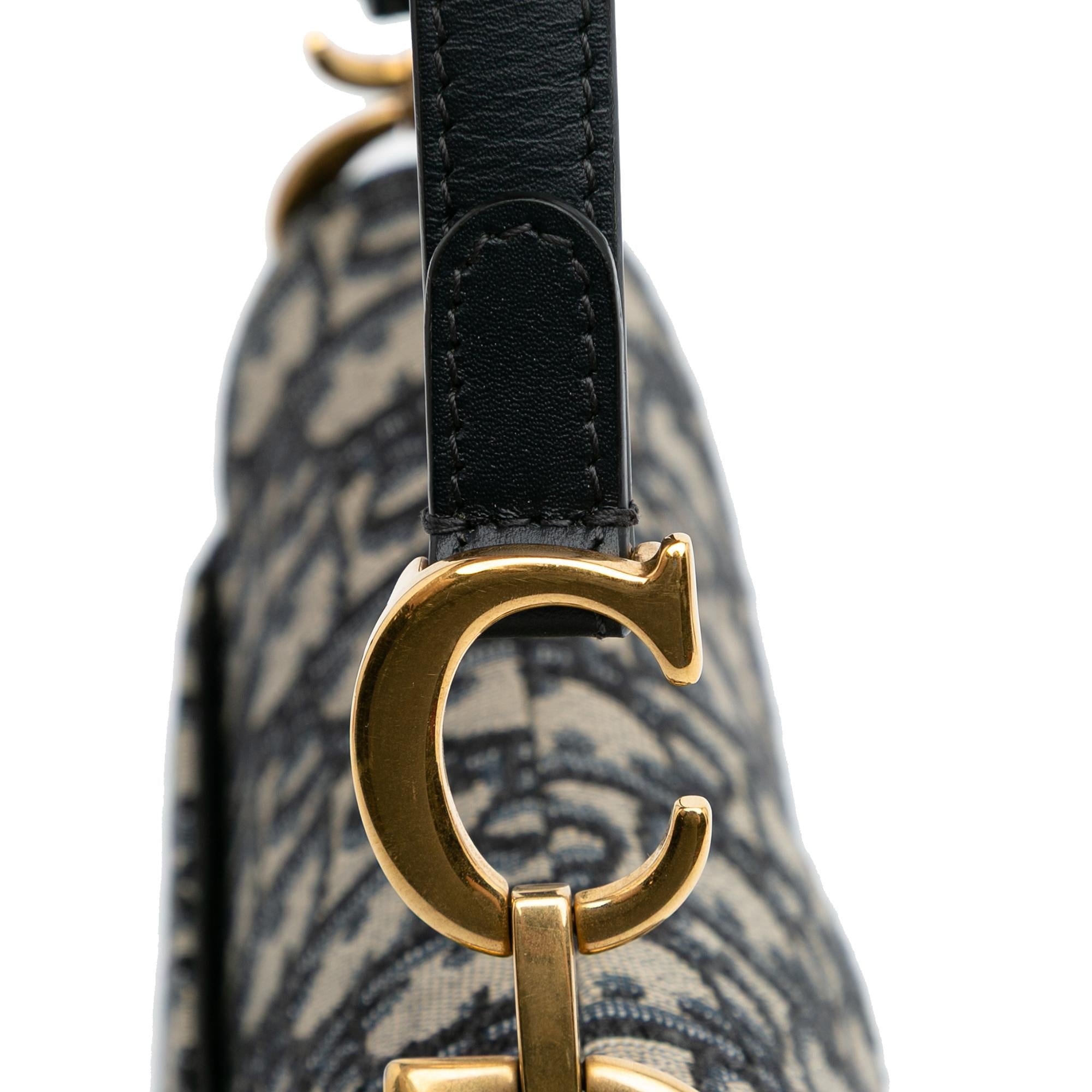 Dior Mini Oblique Canvas Saddle Bag