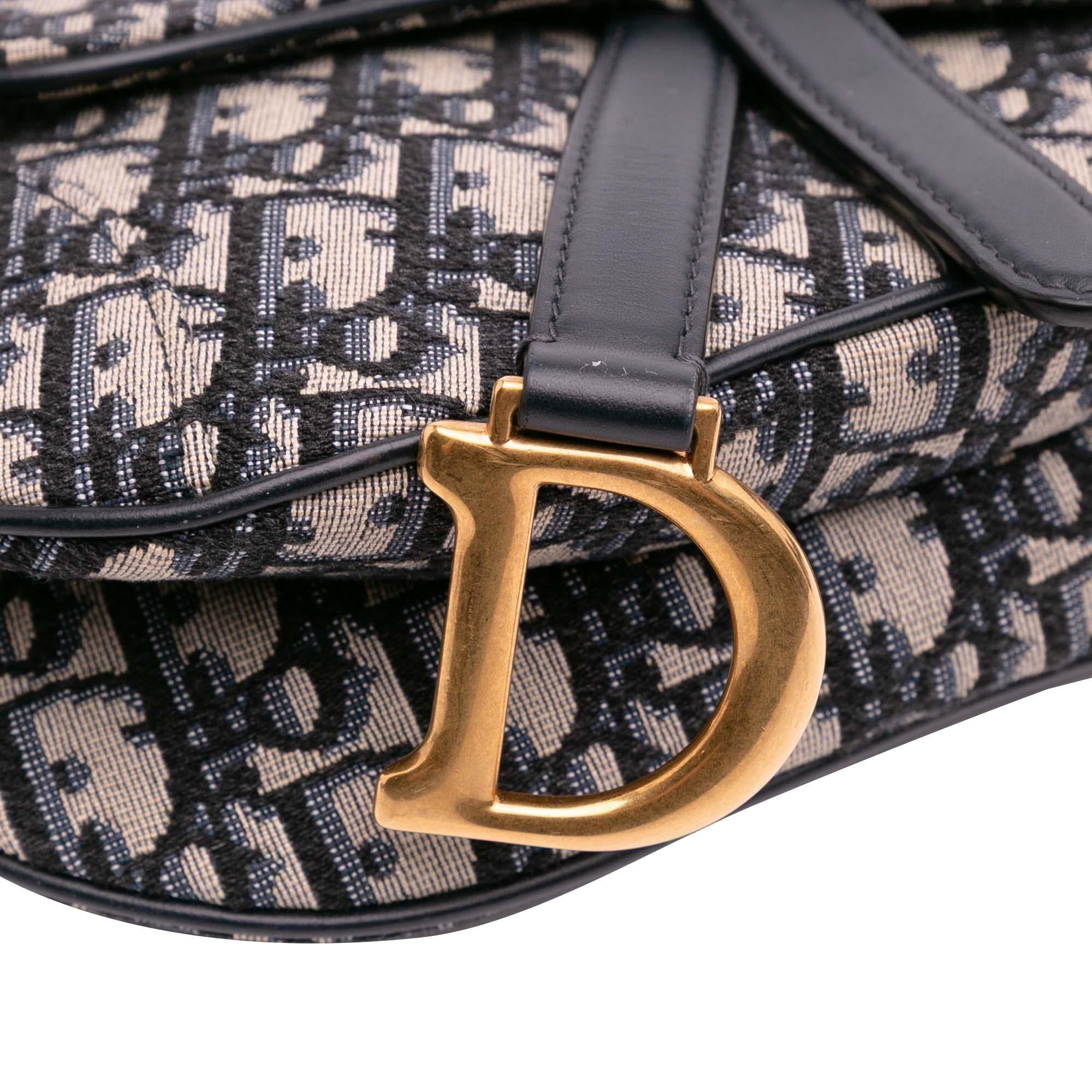 Dior Mini Oblique Canvas Saddle Bag