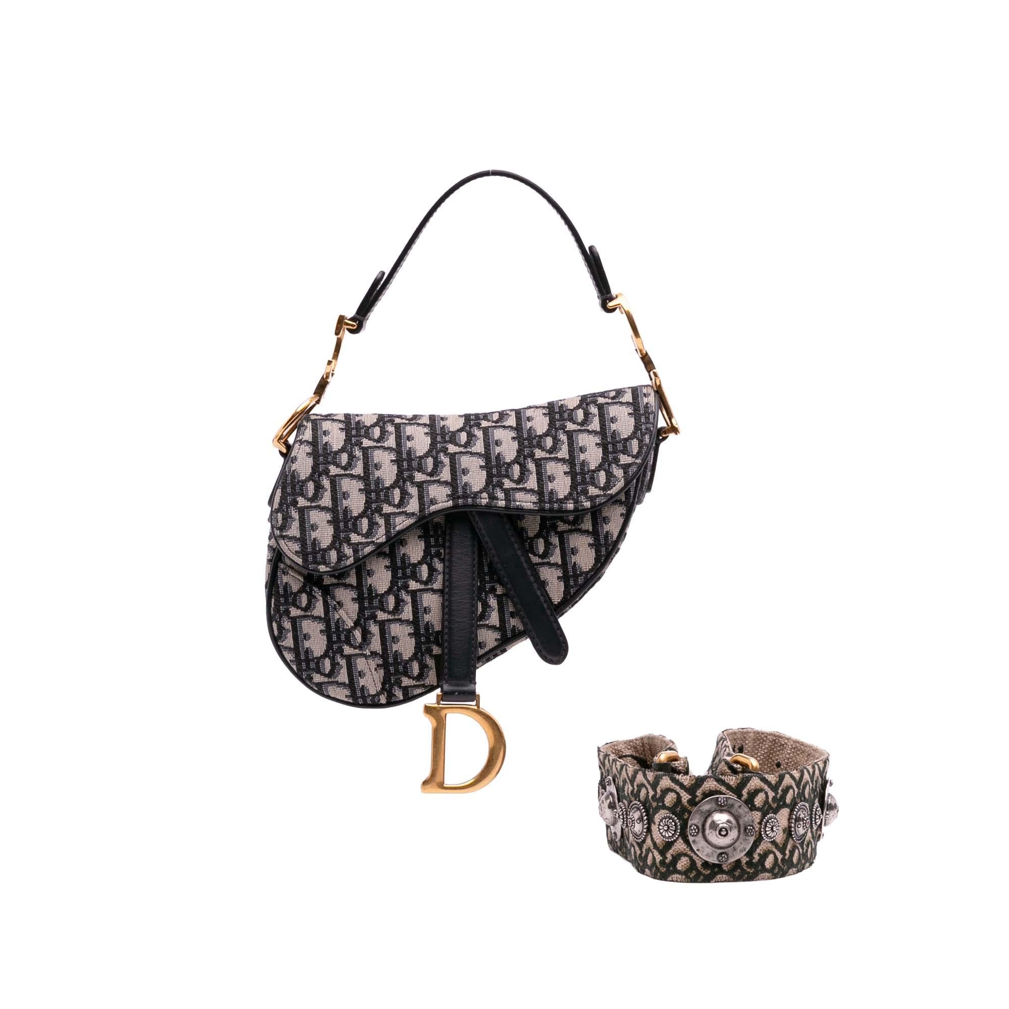 Dior Mini Oblique Canvas Saddle Bag