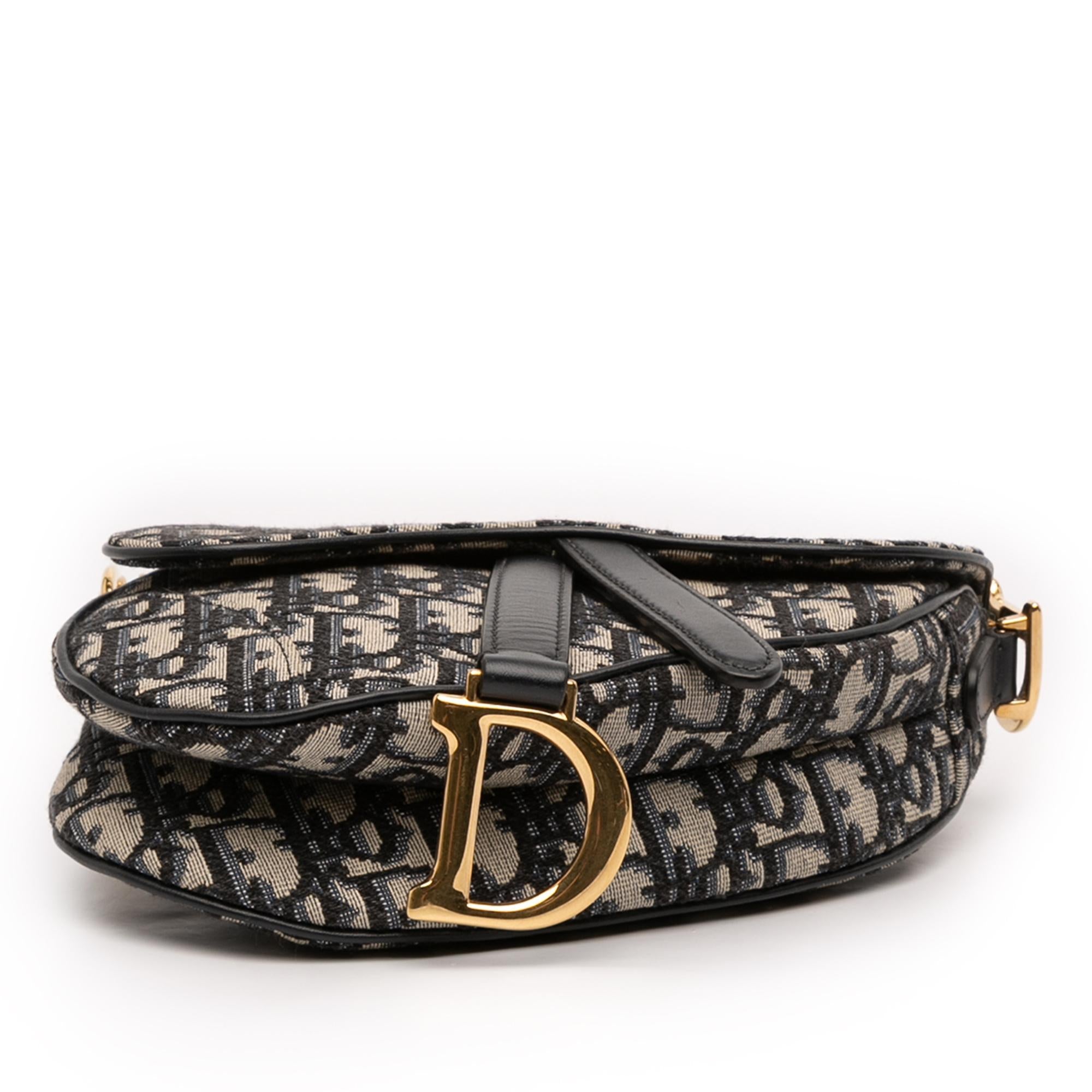 Dior Mini Oblique Canvas Saddle Bag