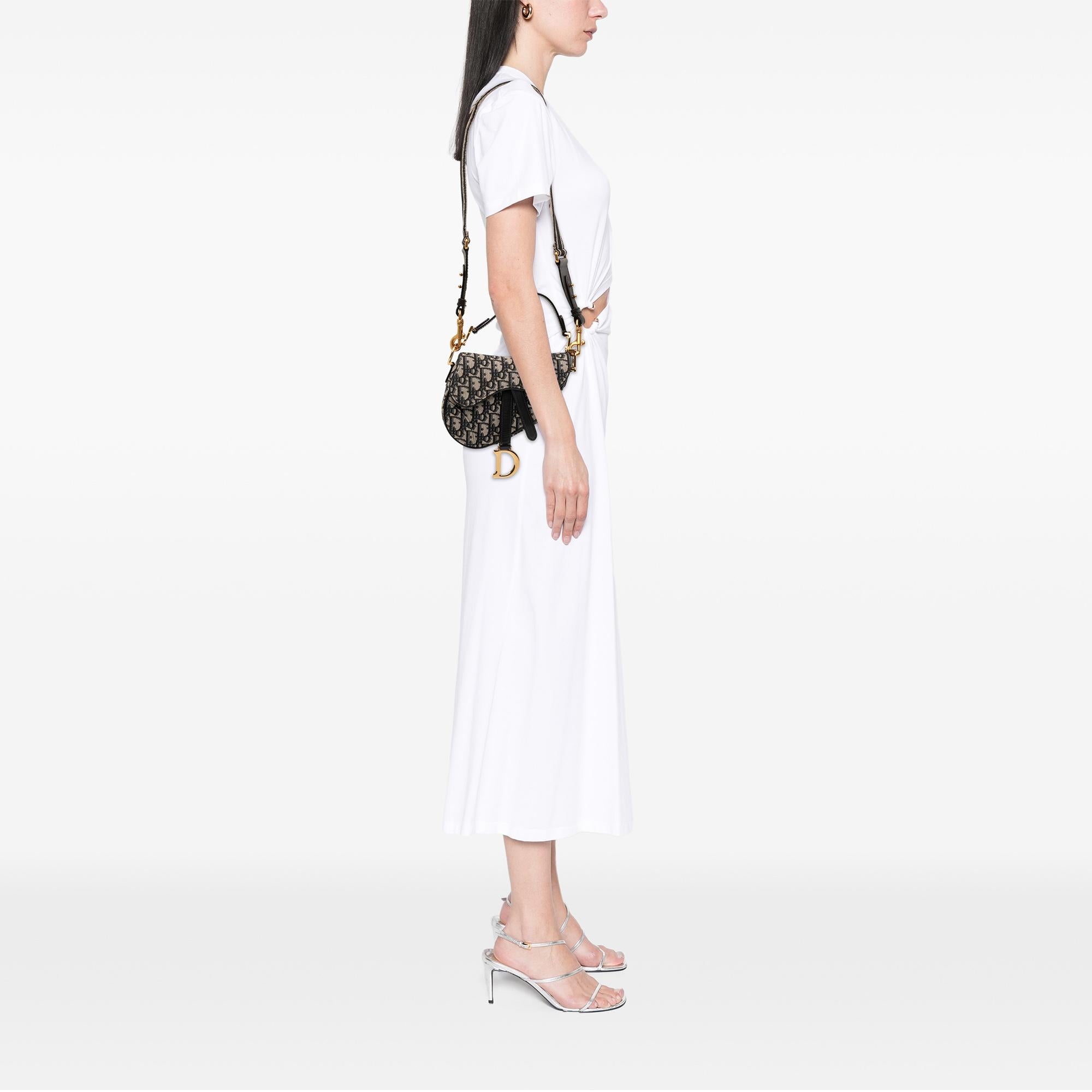 Dior Mini Oblique Canvas Saddle Bag