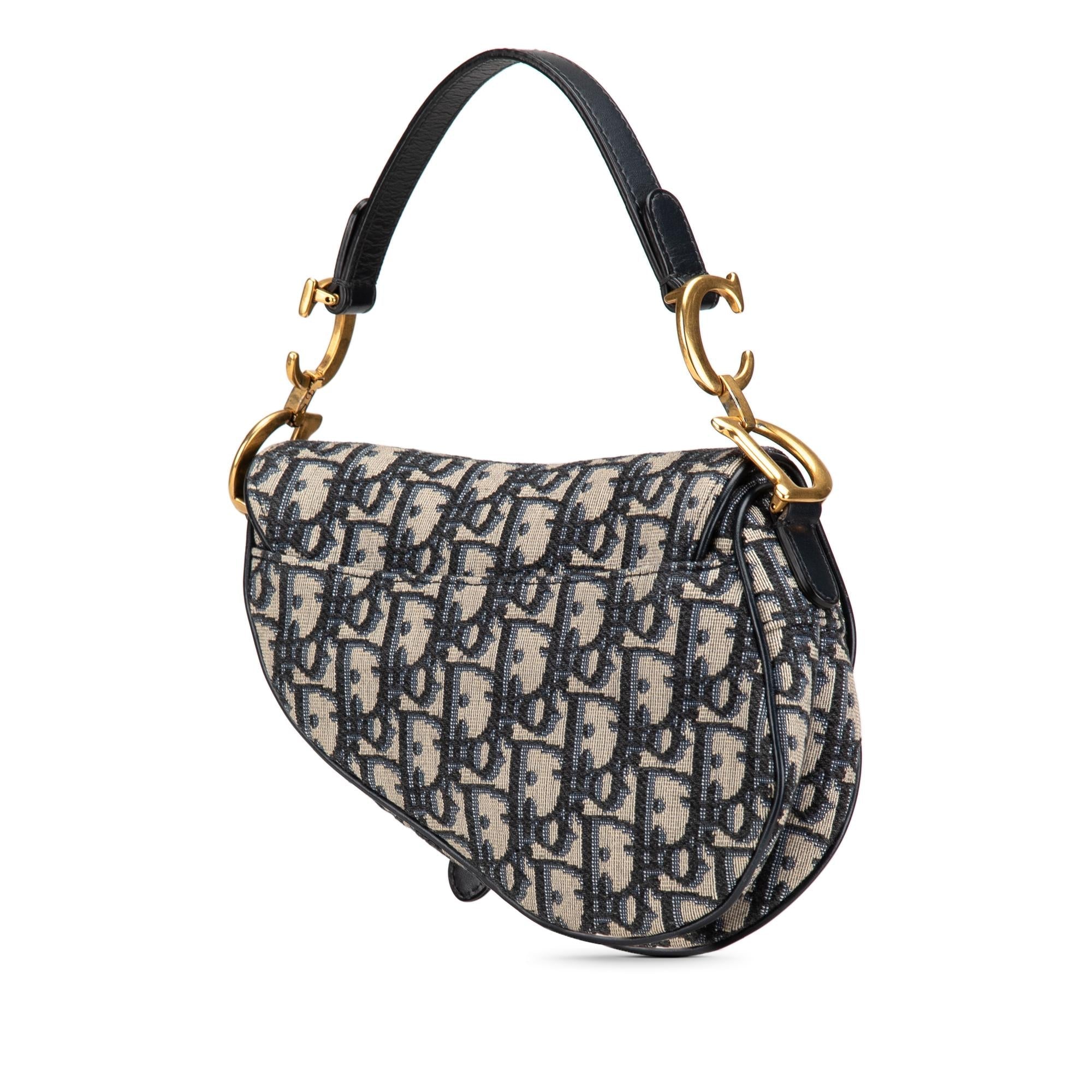 Dior Mini Oblique Canvas Saddle Bag