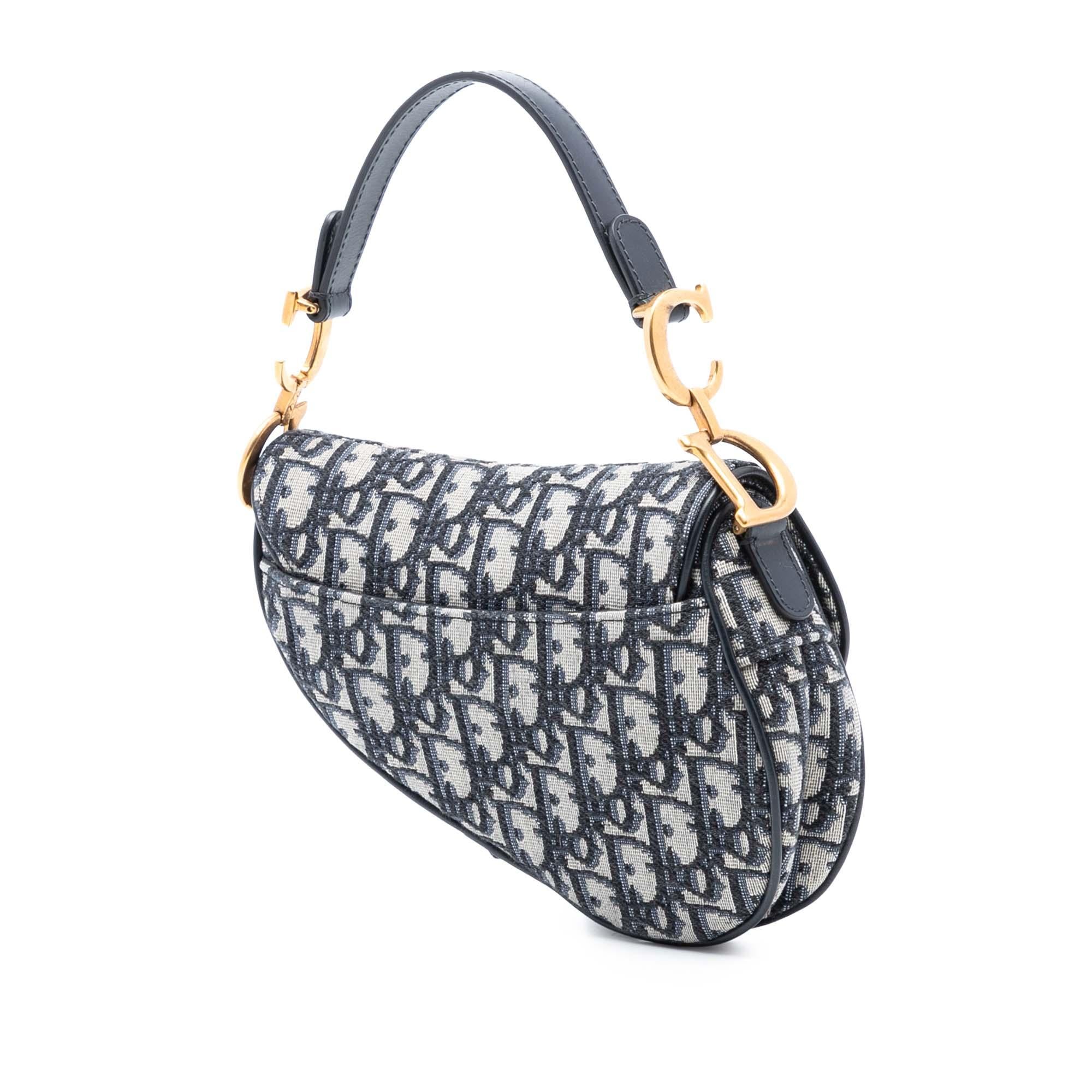 Dior Mini Oblique Canvas Saddle Bag