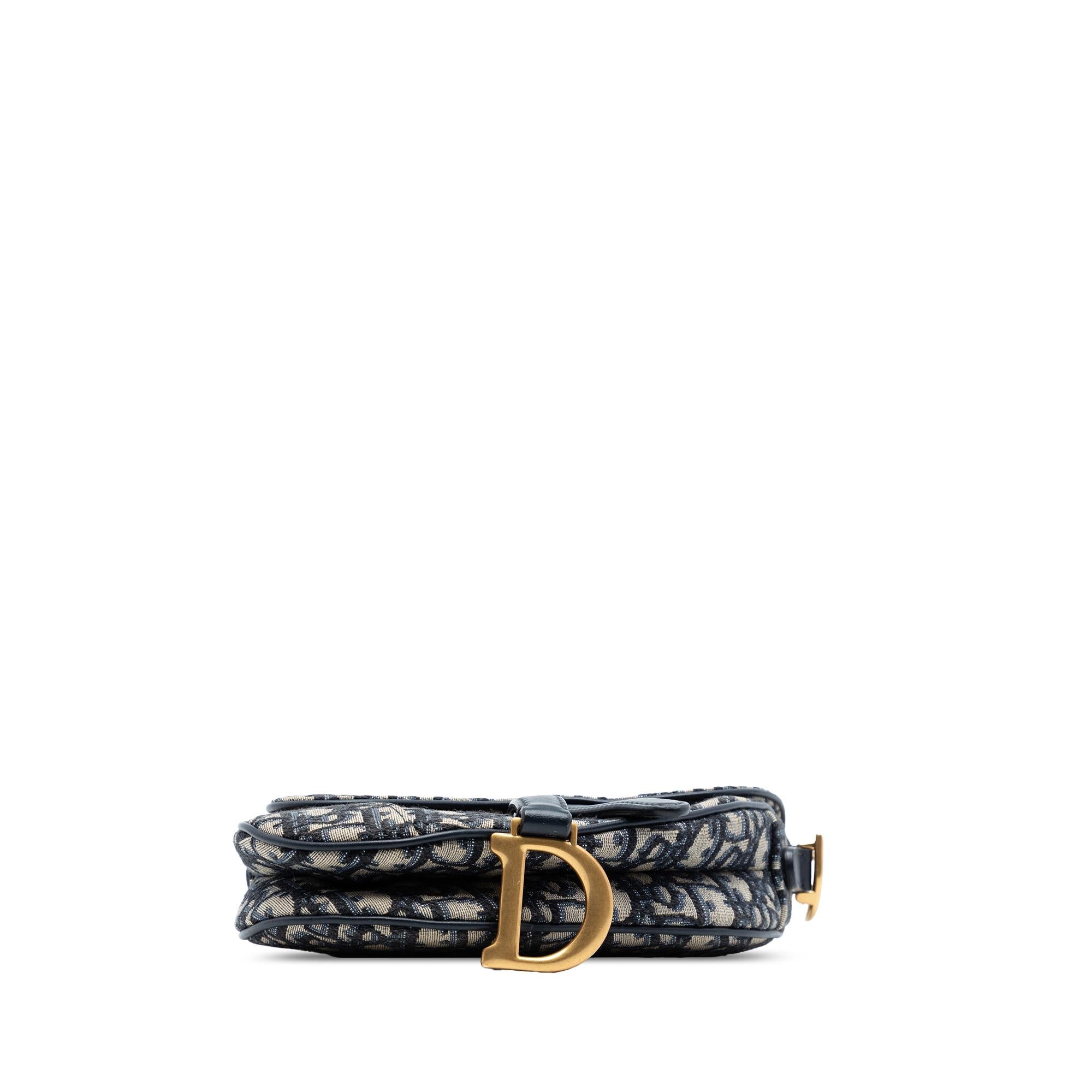 Dior Mini Oblique Canvas Saddle Bag