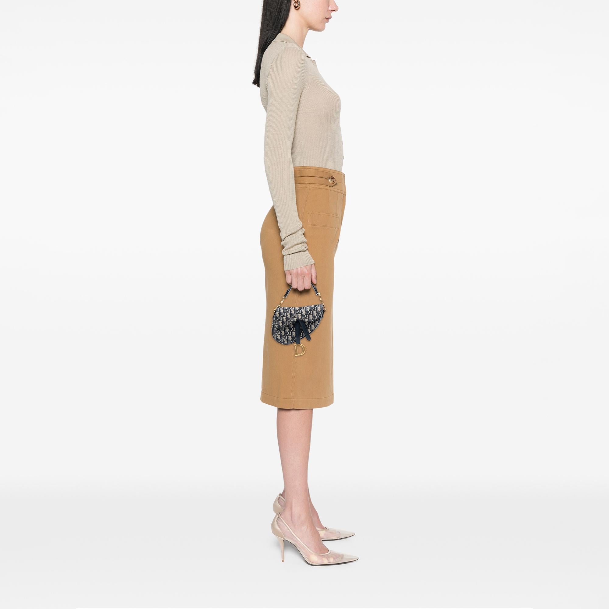 Dior Mini Oblique Canvas Saddle Bag