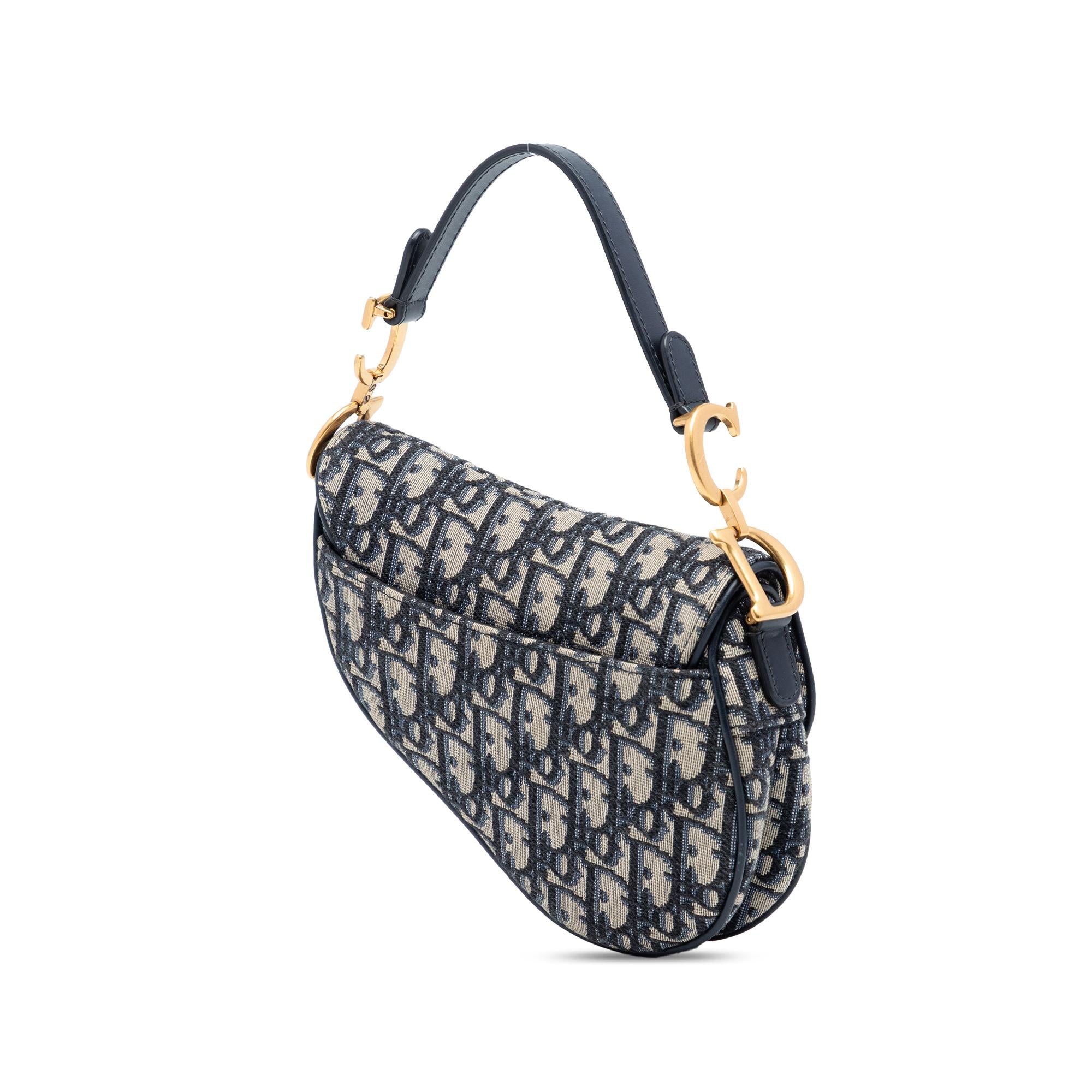 Dior Mini Oblique Canvas Saddle Bag