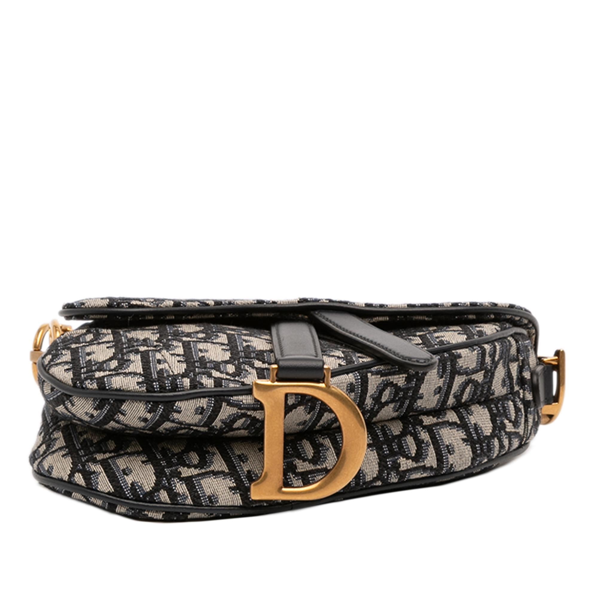 Dior Mini Oblique Canvas Saddle Bag