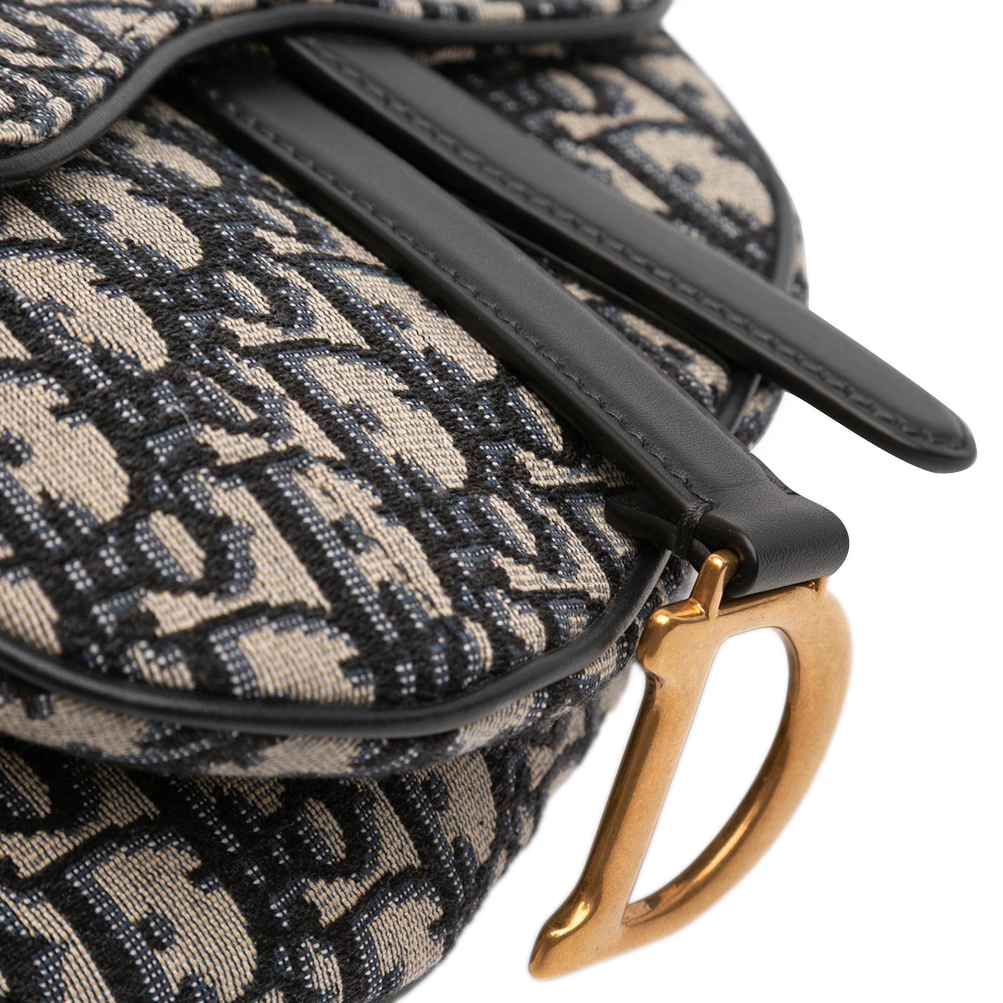 Dior Mini Oblique Canvas Saddle Bag