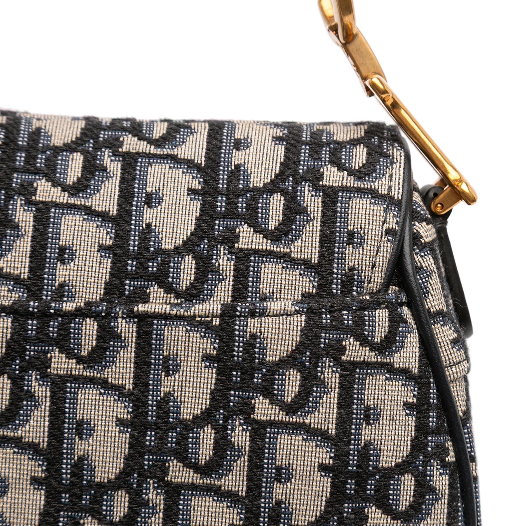 Dior Mini Oblique Canvas Saddle Bag