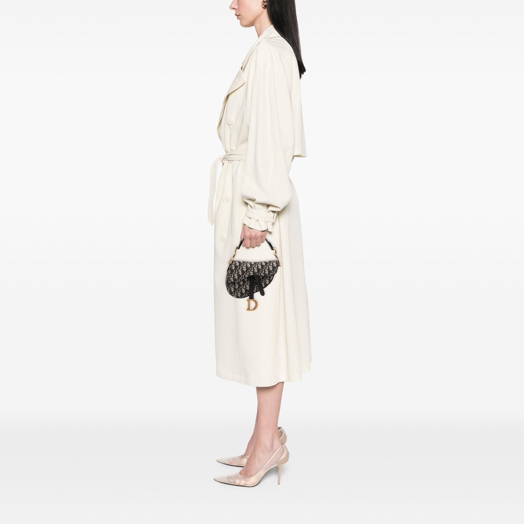 Dior Mini Oblique Canvas Saddle Bag