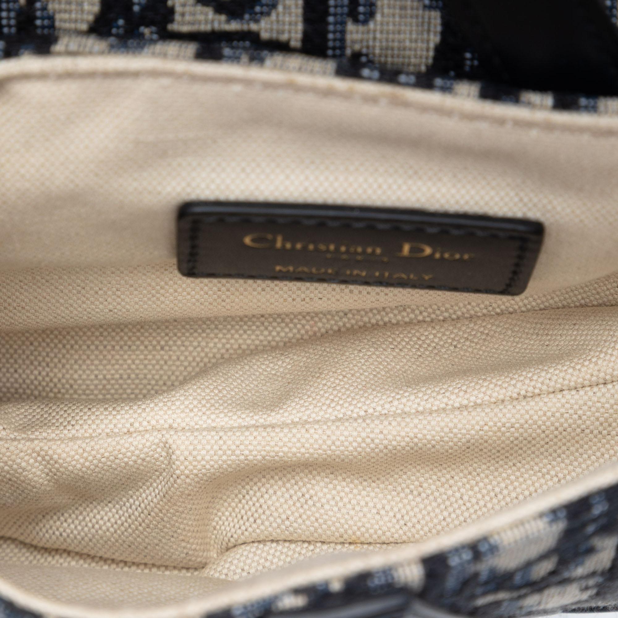 Dior Mini Oblique Canvas Saddle Bag