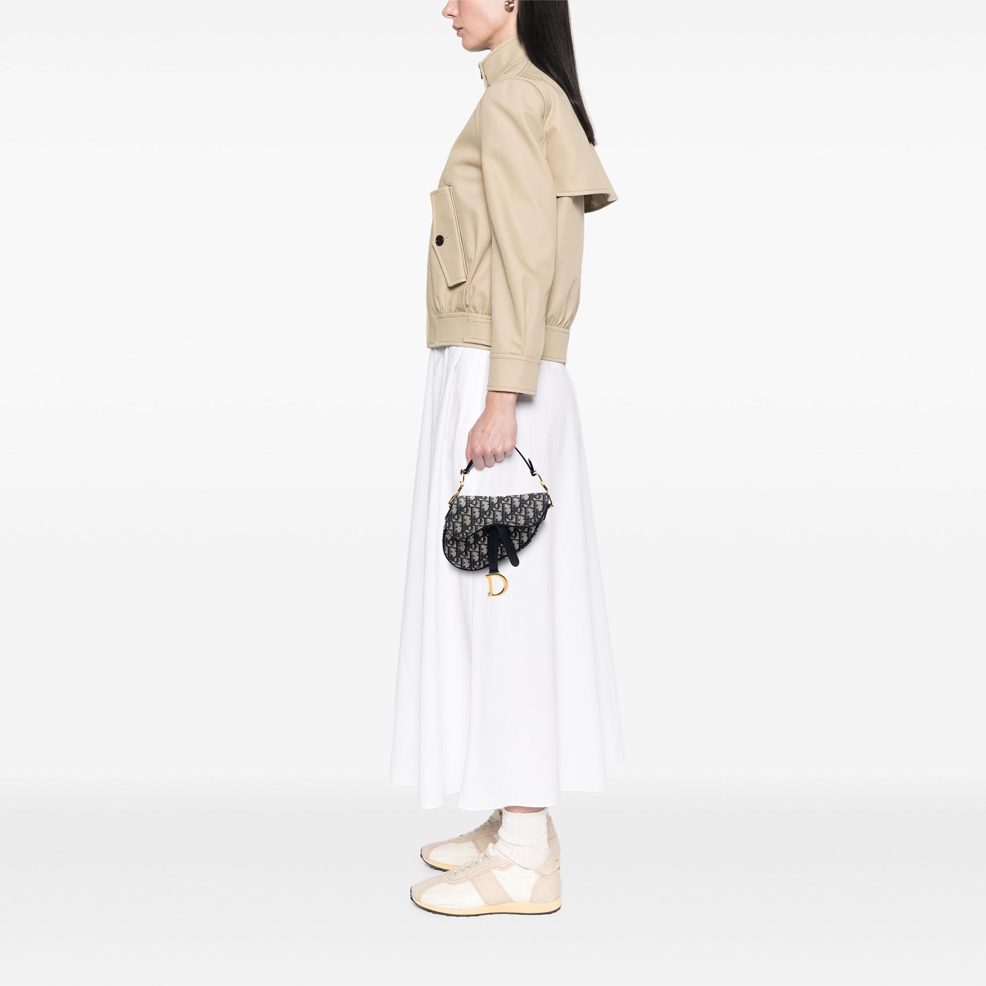 Dior Mini Oblique Canvas Saddle Bag