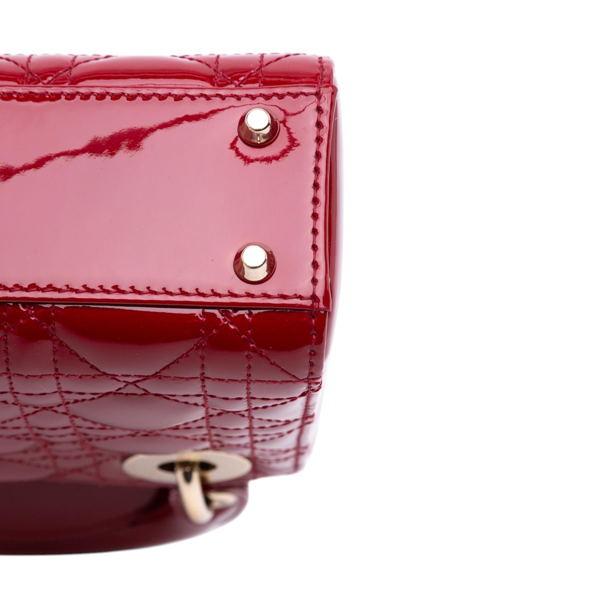 Dior Mini Patent Cannage Lady Dior