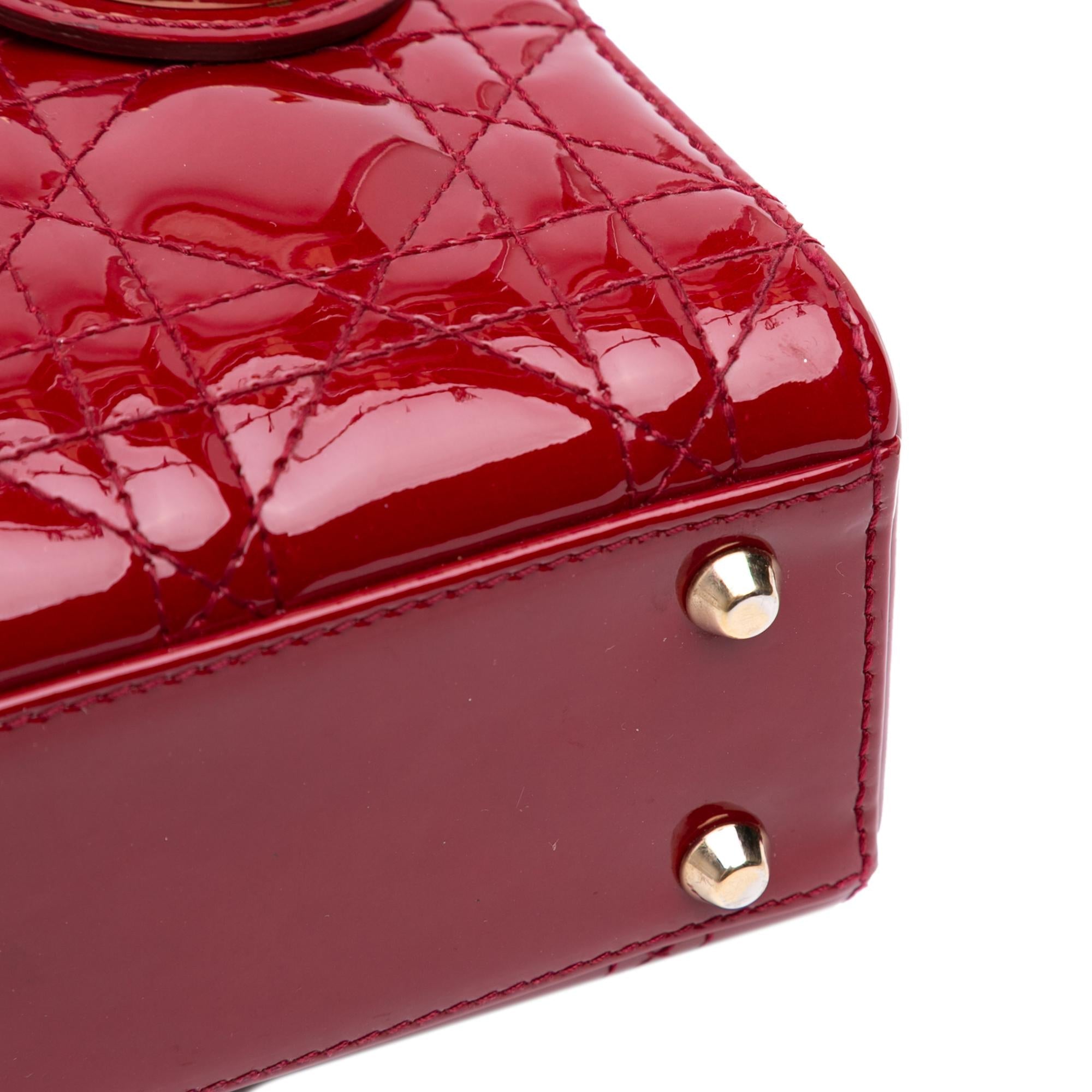 Dior Mini Patent Cannage Lady Dior