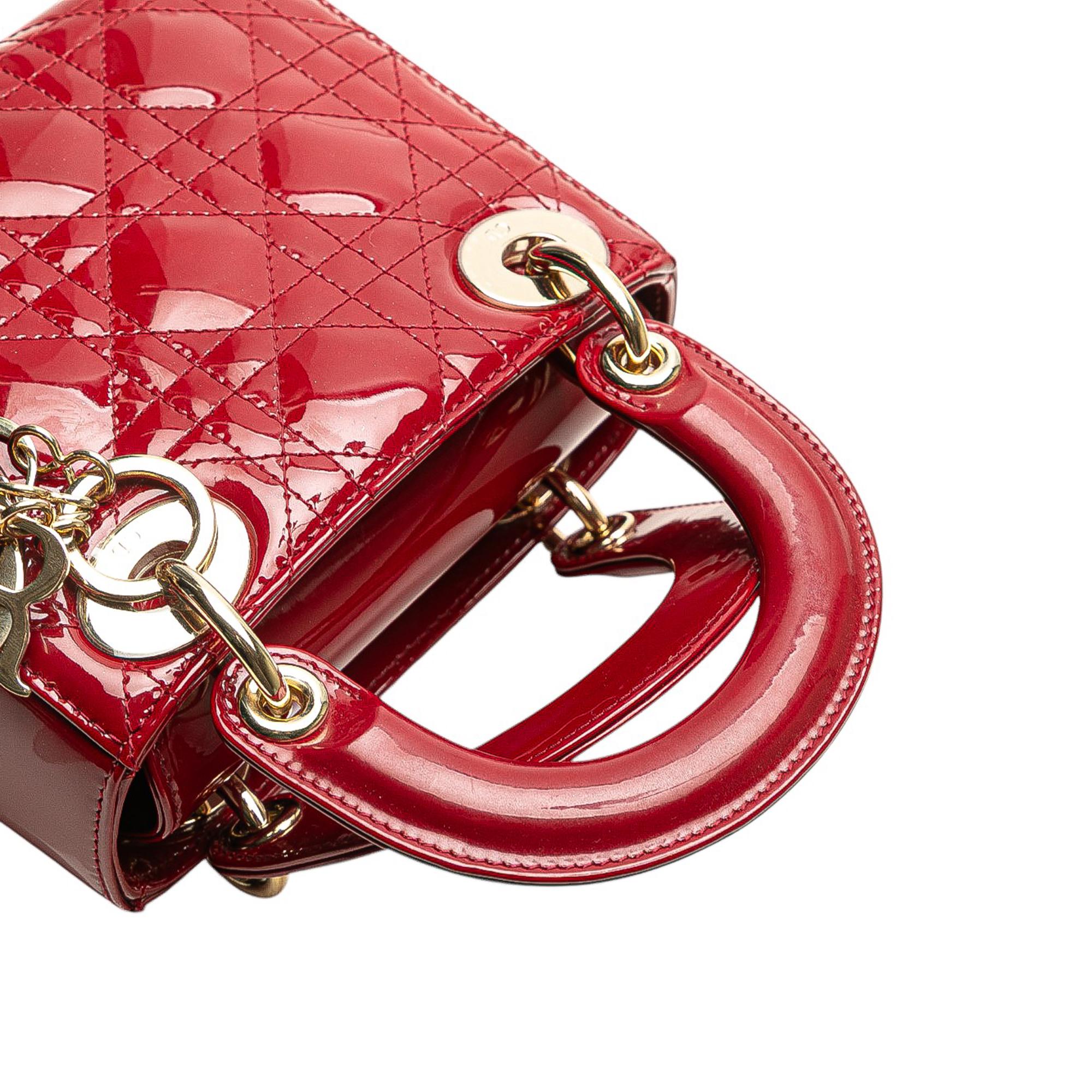 Dior Mini Patent Cannage Lady Dior