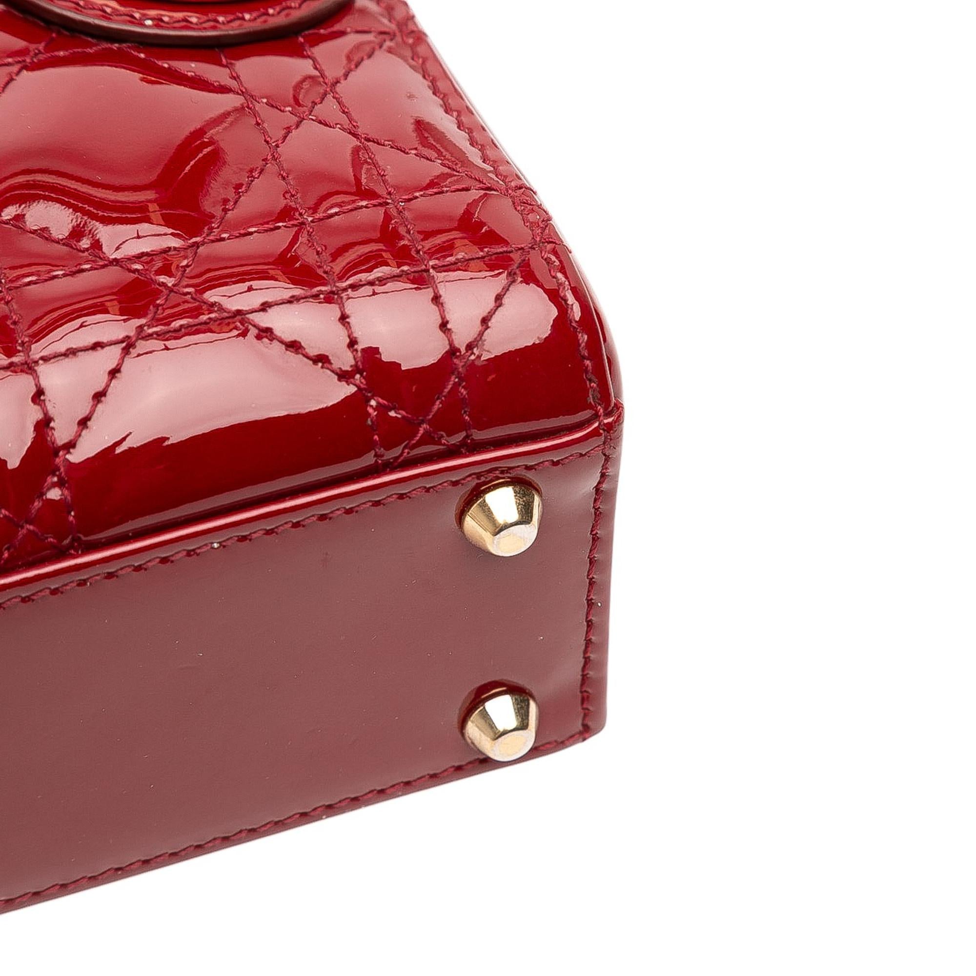 Dior Mini Patent Cannage Lady Dior